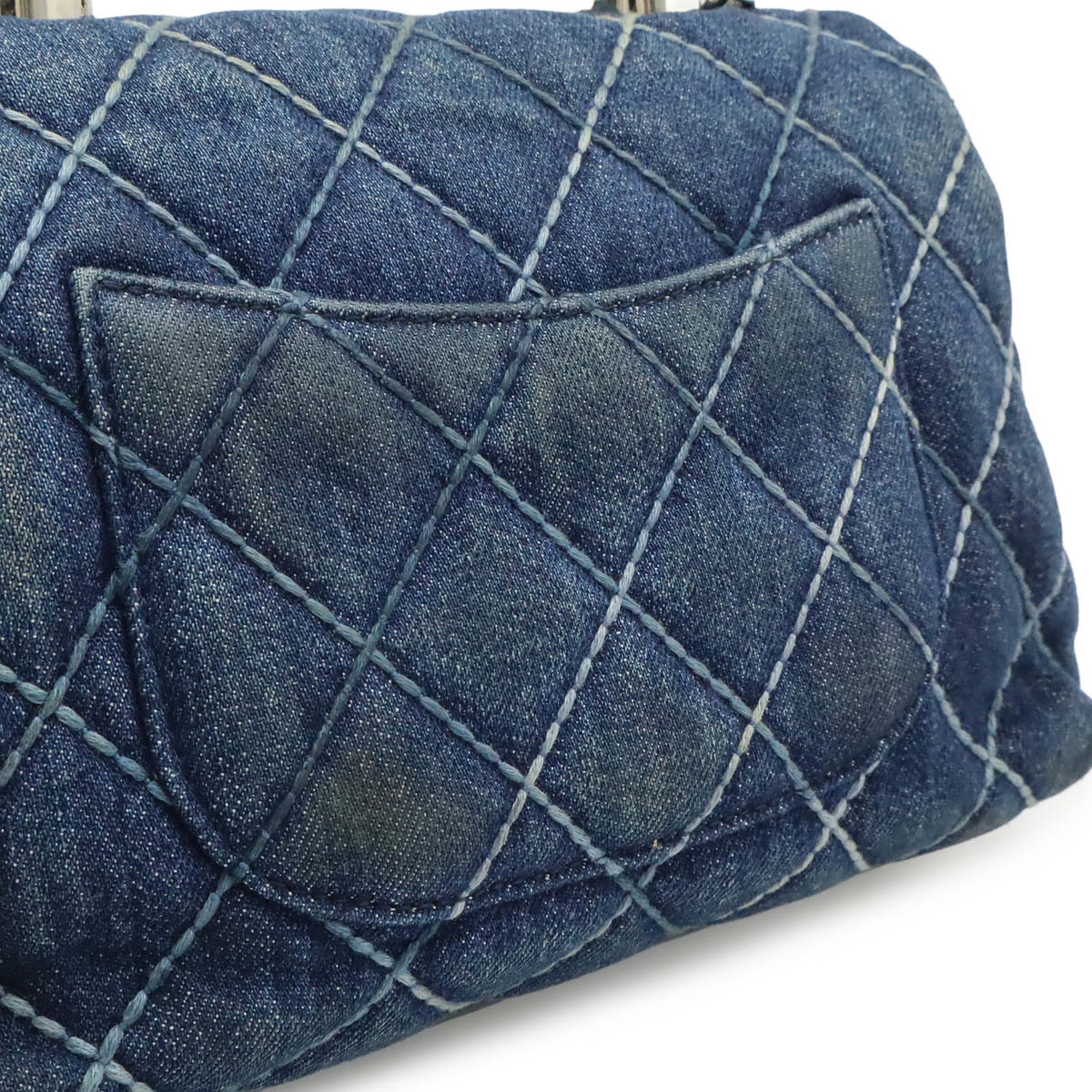 Chanel Wild Stitch Blue Denim Leather Handbag (Pre-Owned)
