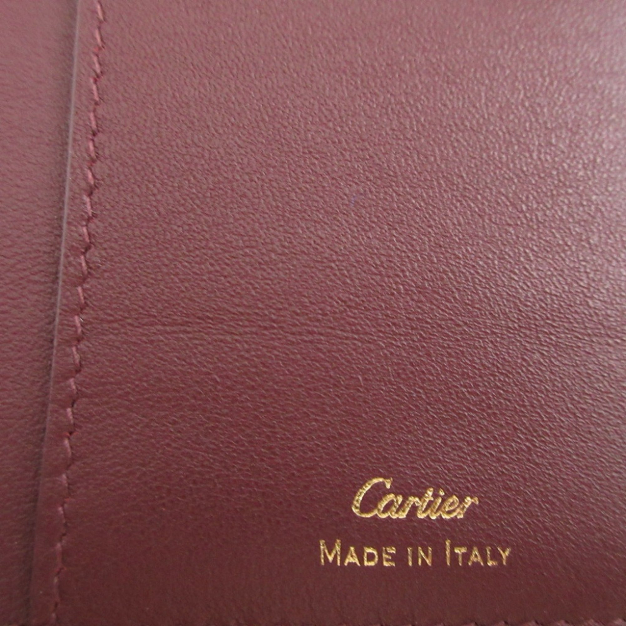 Cartier Bordeaux Leather Long Wallet (Bi-Fold) (Pre-Owned)
