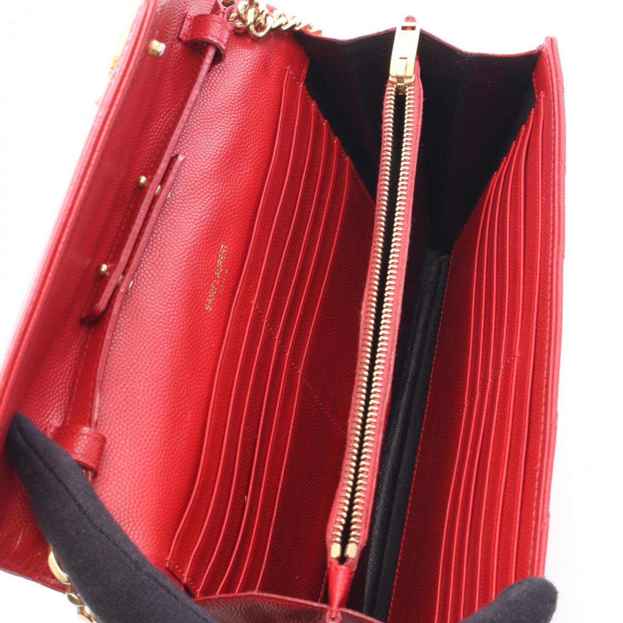 Saint Laurent Red Color Leather Handbag Shoulder Bag (Pre-Owned)