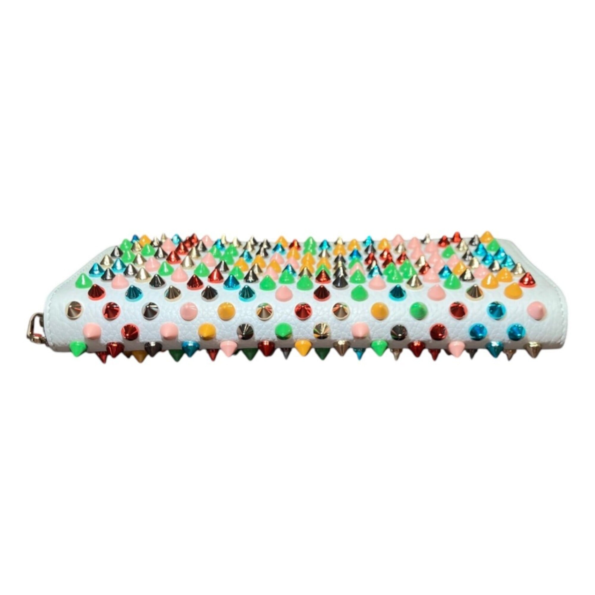 Christian Louboutin Multi-Color White Metal Leather Long Wallet (Bi-Fold) (Pre-Owned)