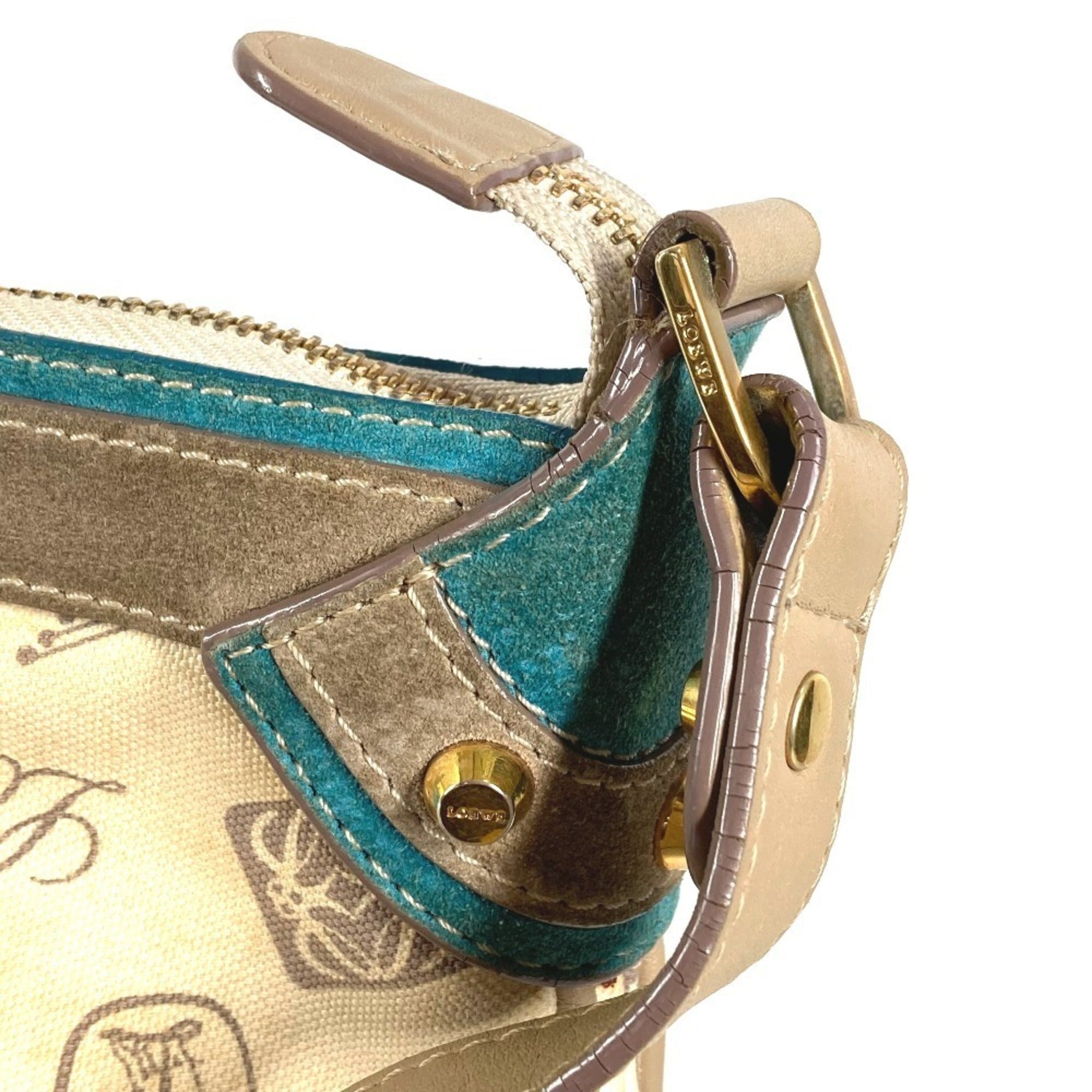 Loewe Beige Multi-Color Leather Canvas Pochette Shoulder Bag (Pre-Owned)