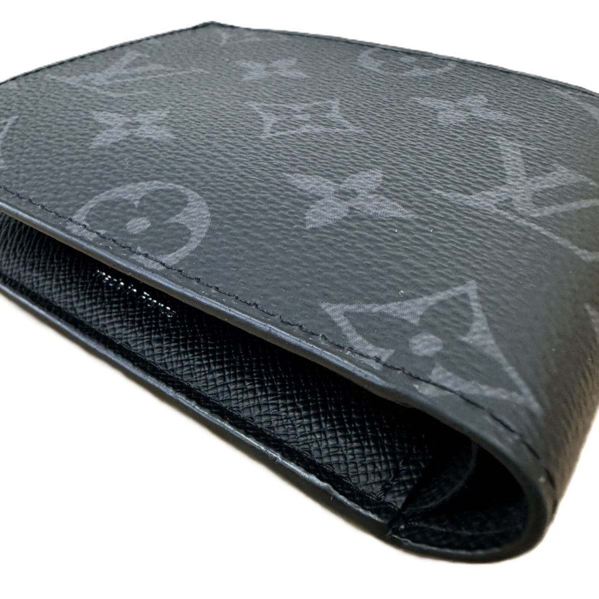 Louis Vuitton Monogram Eclipse Black Leather Wallet (Bi-Fold) (Pre-Owned)