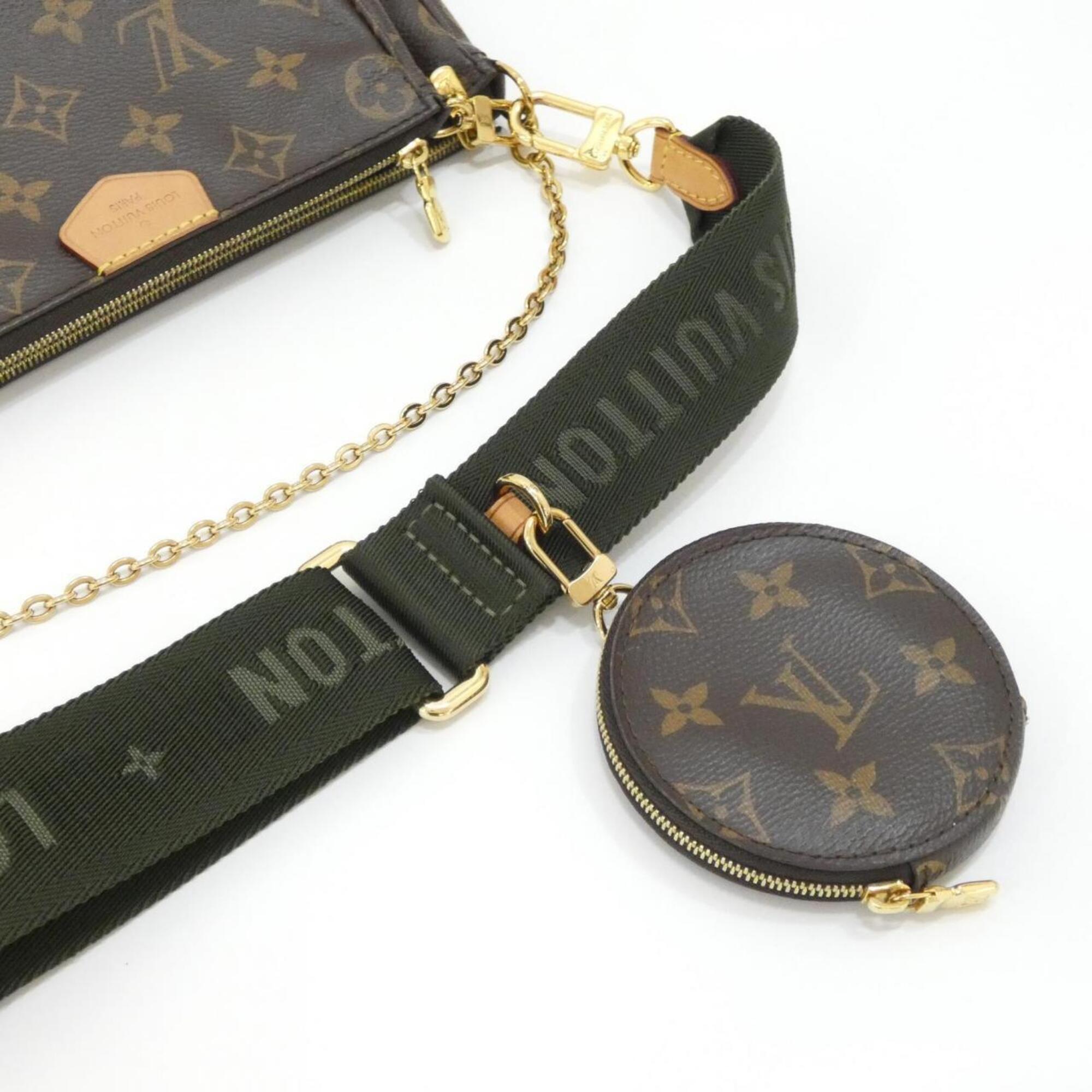 Louis Vuitton Khaki Marron Coated Canvas Pochette Pouch Shoulder Bag (Pre-Owned)