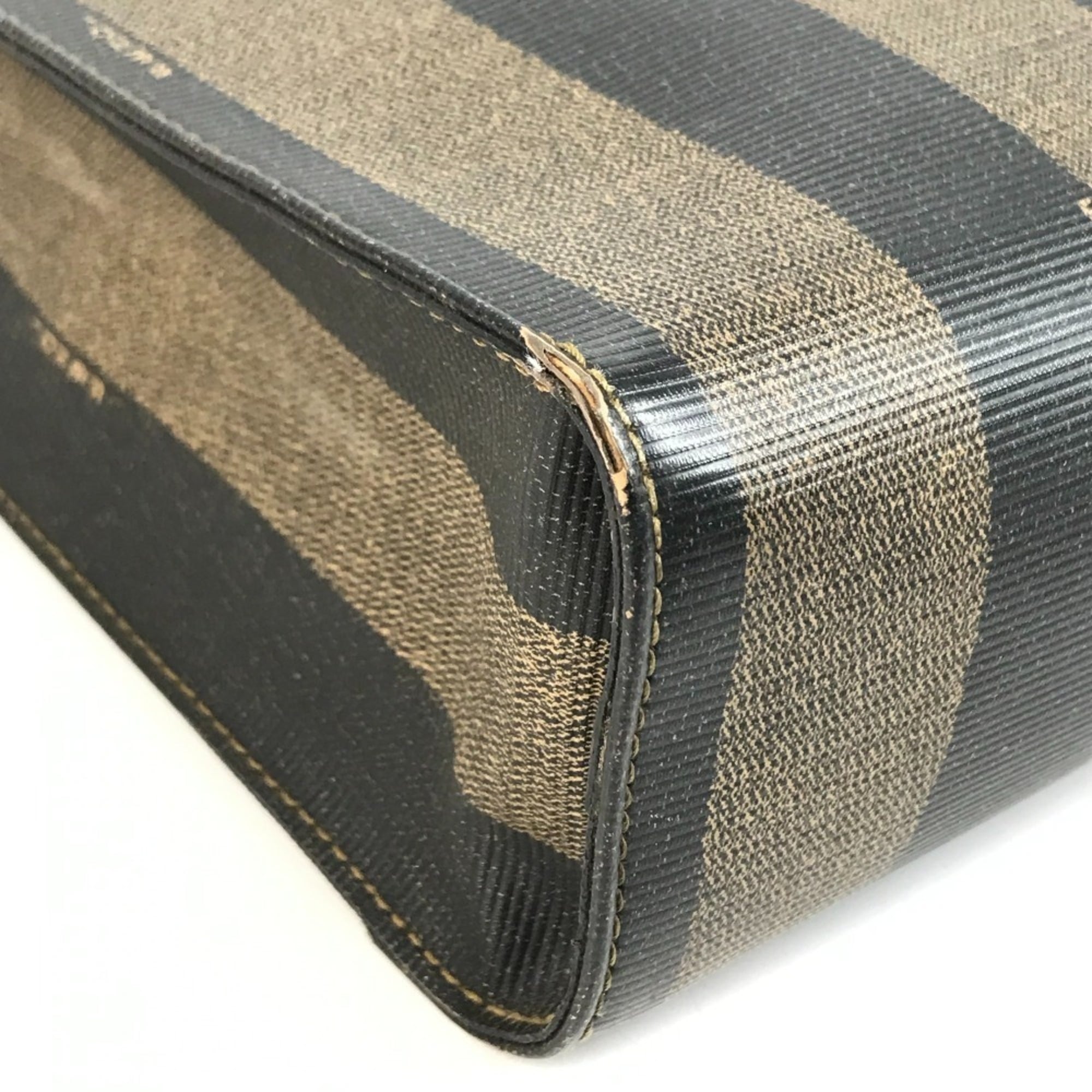 Fendi Khaki Pvc Leather Handbag Tote Bag (Pre-Owned)