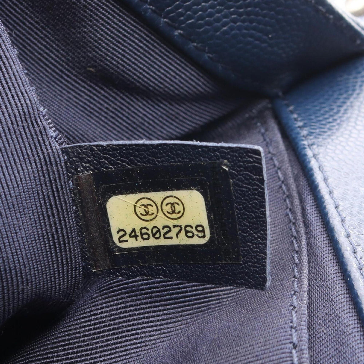 Chanel Navy Grained Calfskin Shoulder Bag (Pre-Owned)