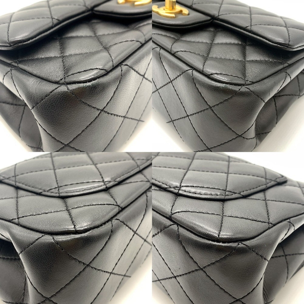 Chanel Camellia Black Leather Shoulder Bag (Pre-Owned)
