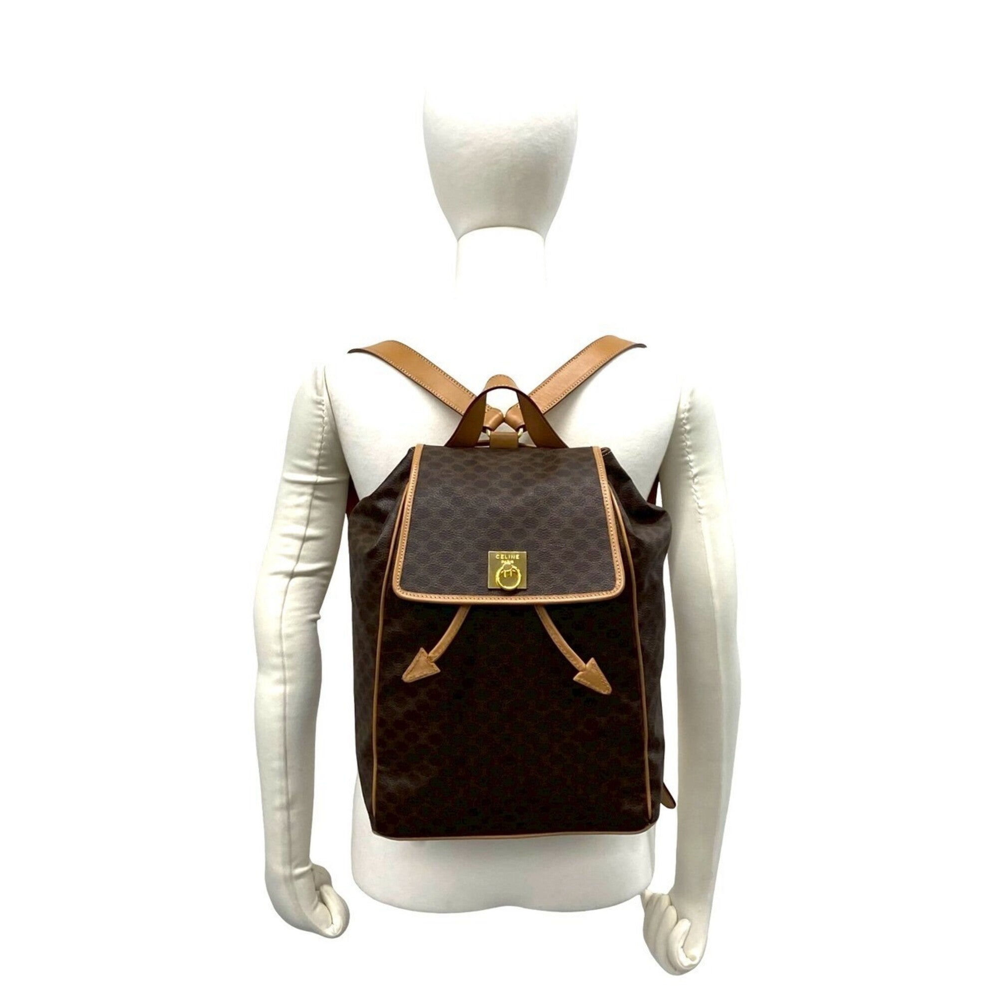 Celine Brown Pvc Leather Backpack (Pre-Owned)