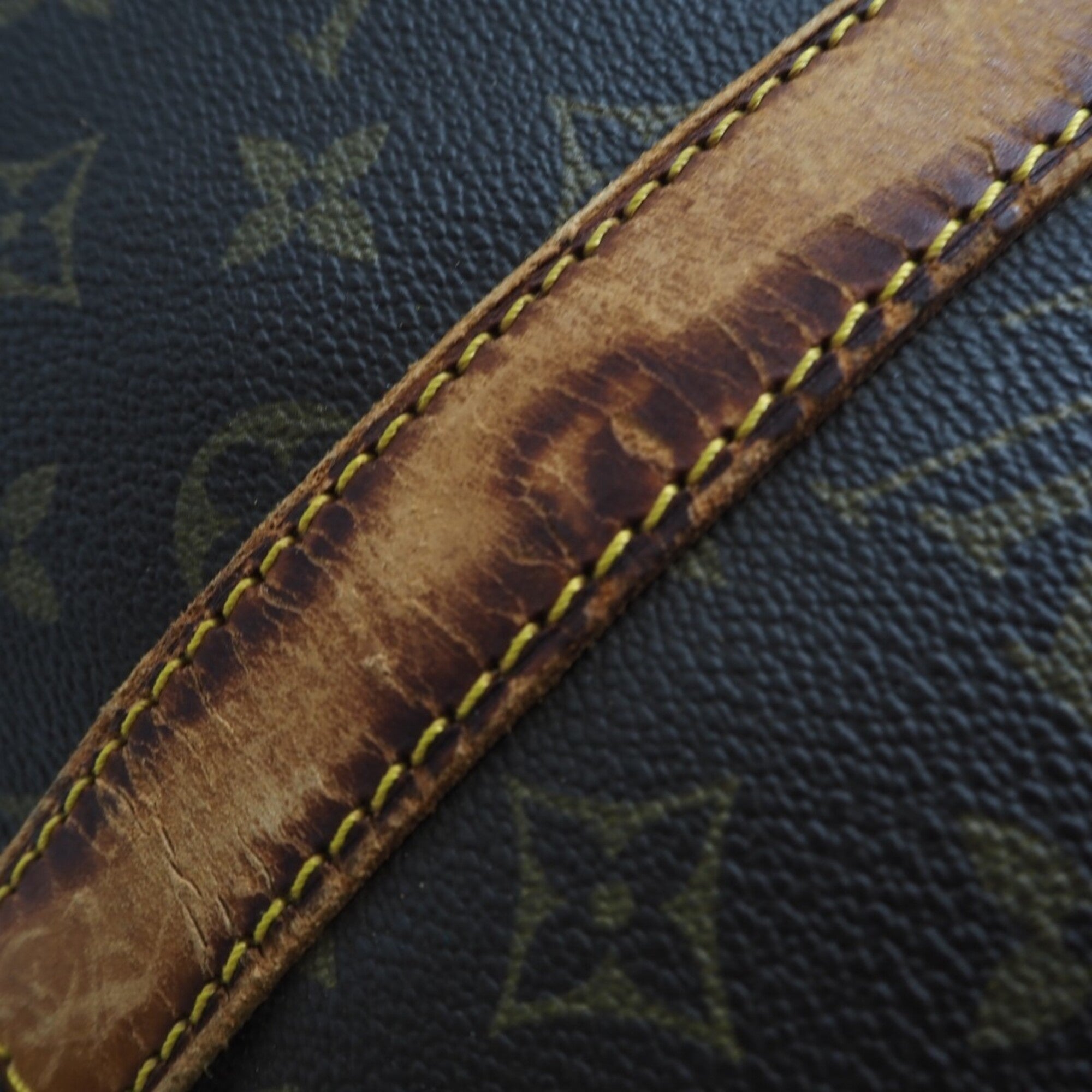 Louis Vuitton Brown Coated Canvas Leather Boston Bag (Pre-Owned)