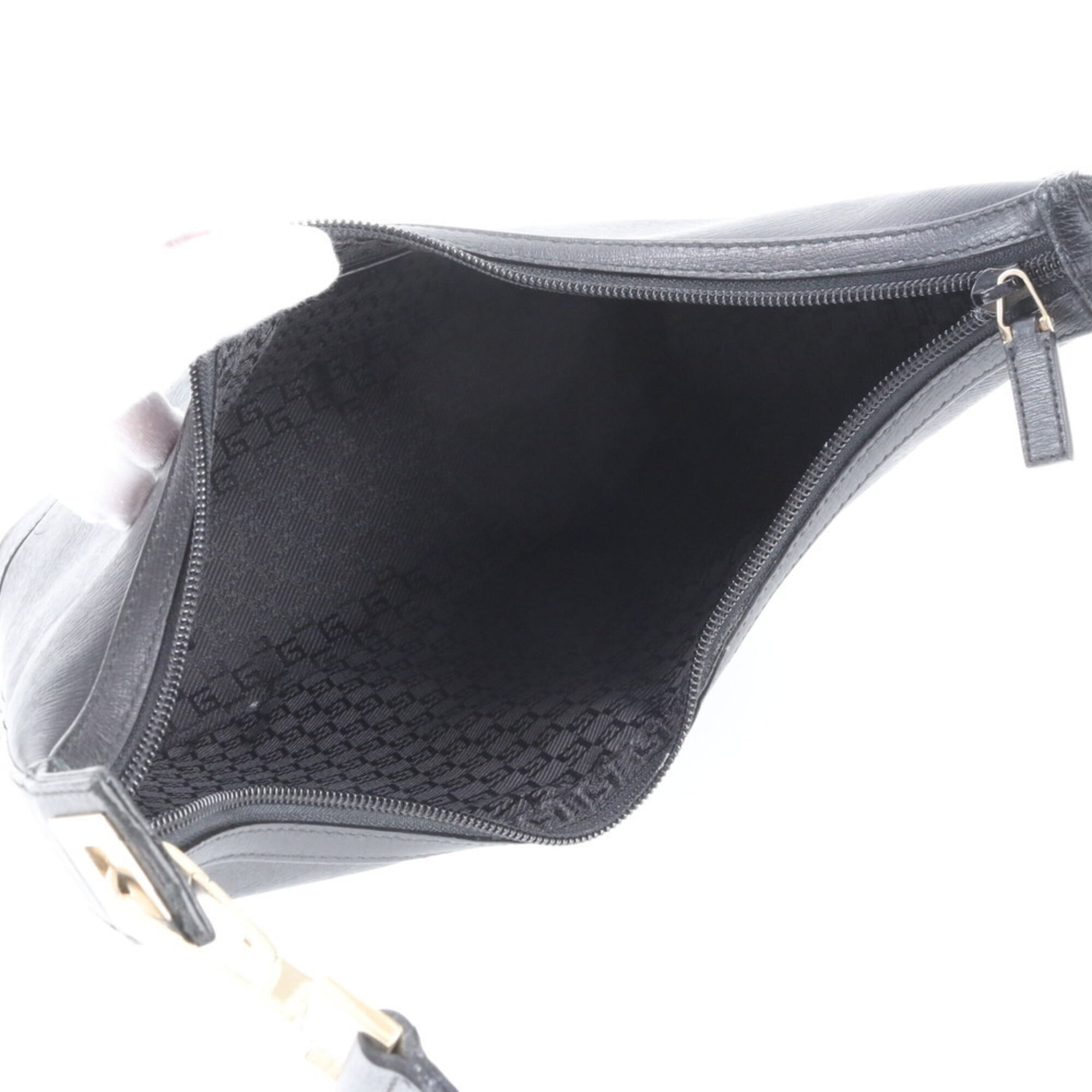 Gucci Black Leather Handbag Shoulder Bag (Pre-Owned)