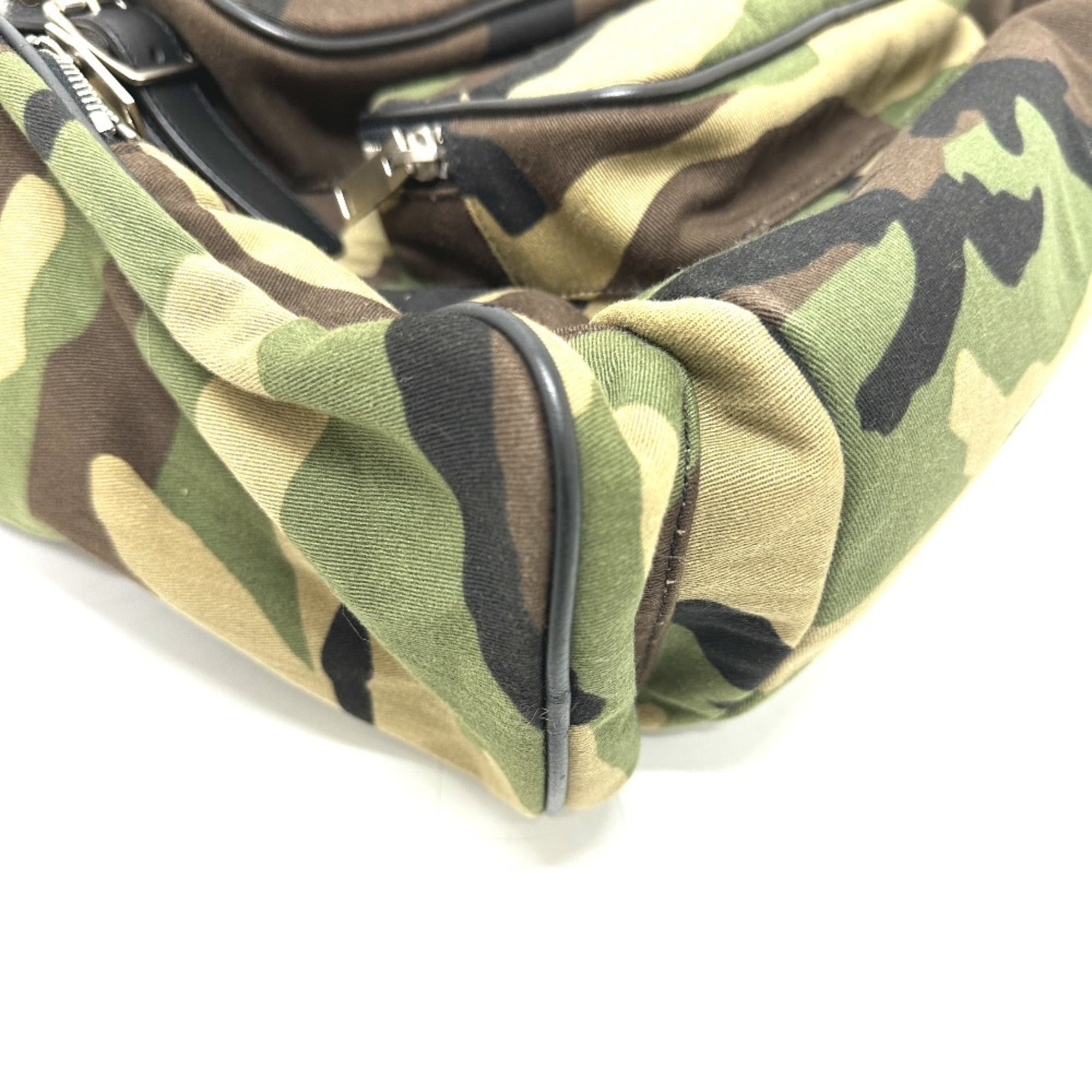 Yves Saint Laurent Camouflage Green Canvas Backpack (Pre-Owned)