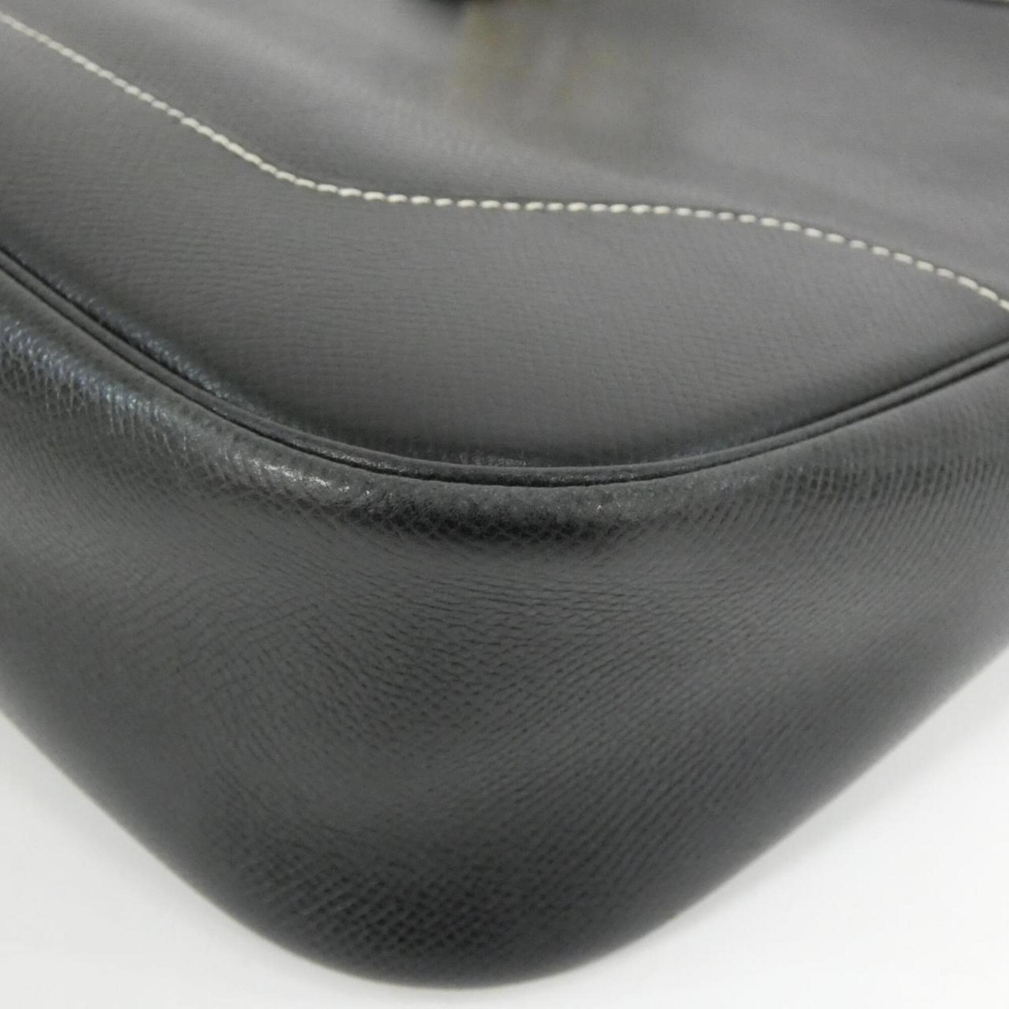 Hermes Black Lisse Leather Shoulder Bag (Pre-Owned)