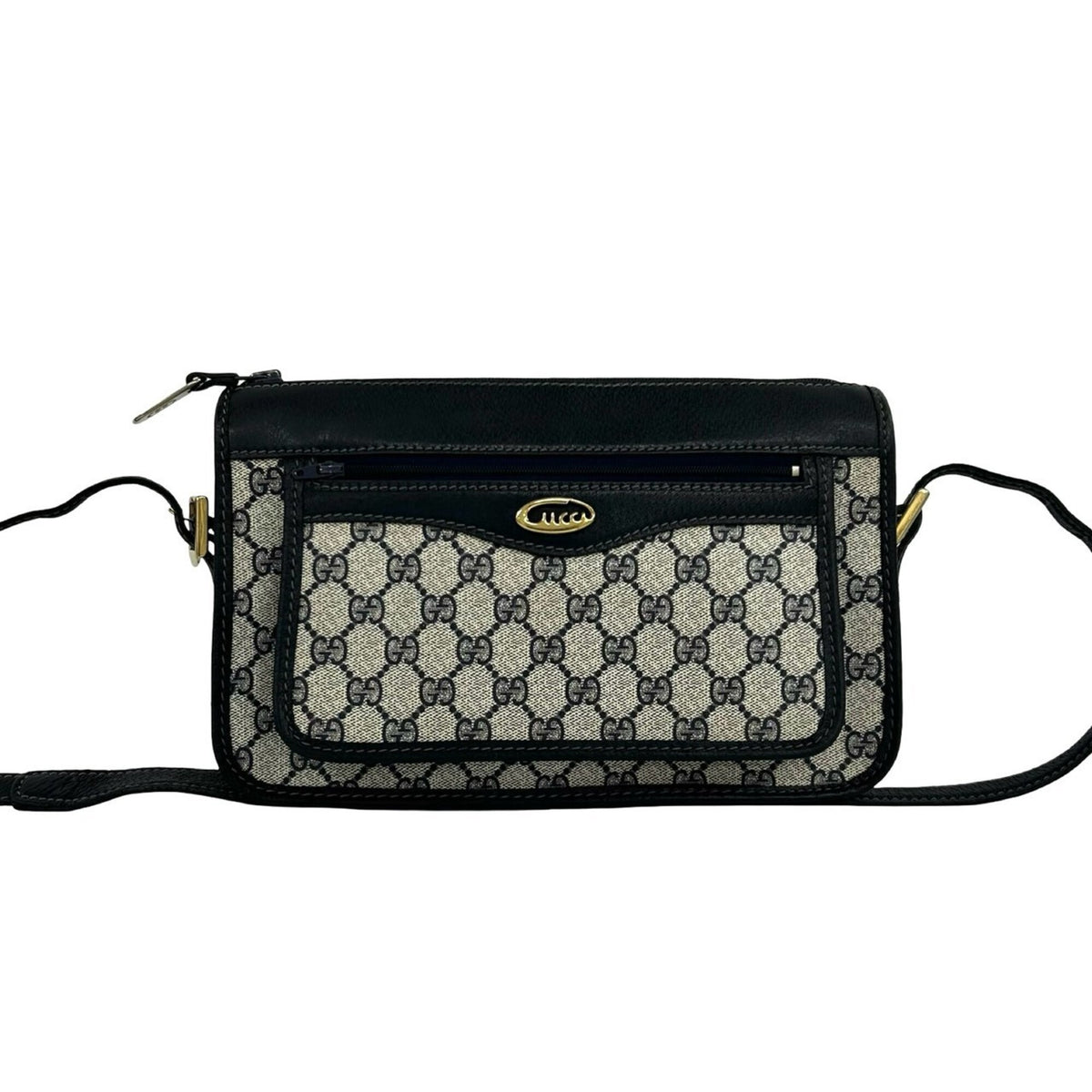 Gucci Navy Leather Pvc Pochette Shoulder Bag (Pre-Owned)