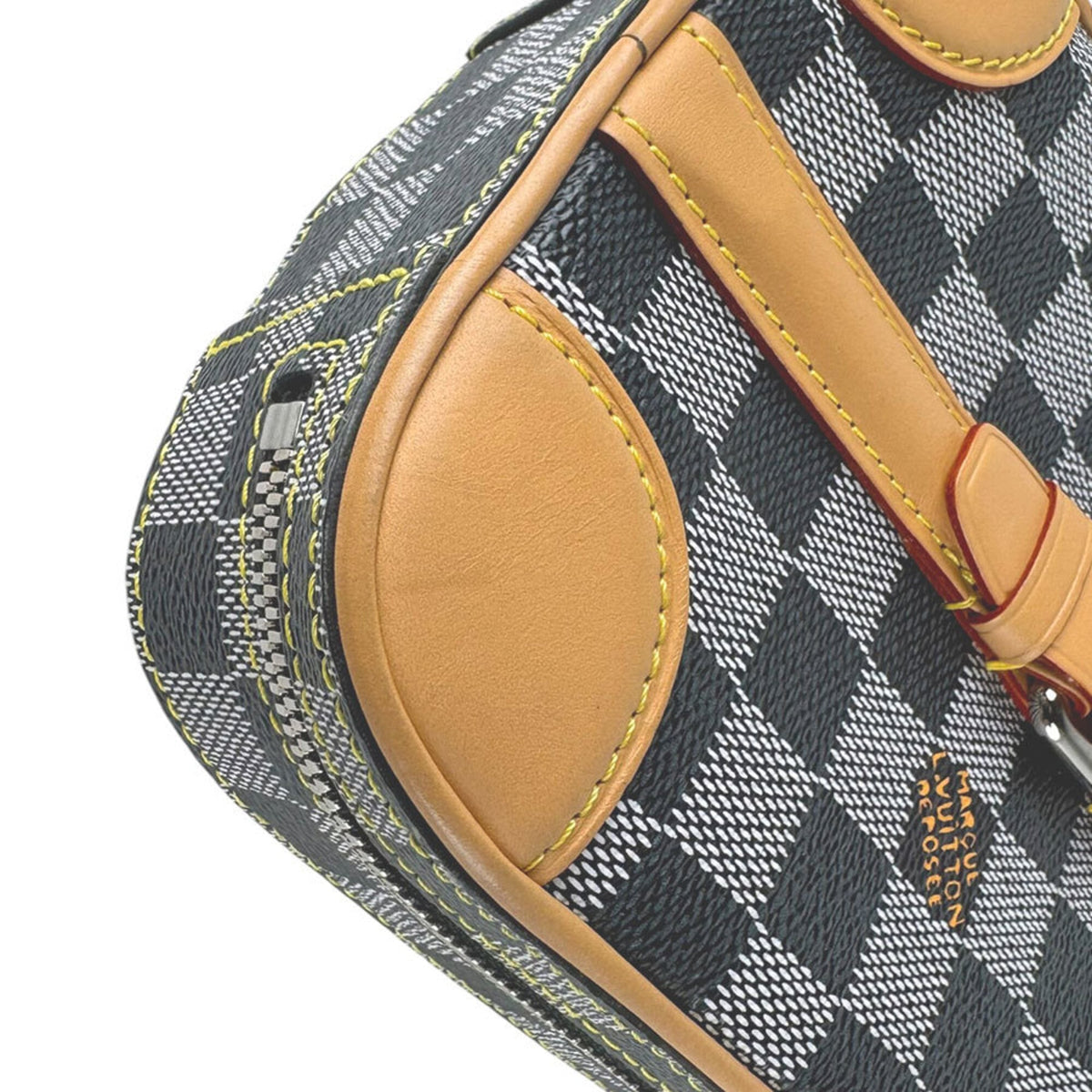 Louis Vuitton Black Brown Damier Canvas Shoulder Bag (Pre-Owned)