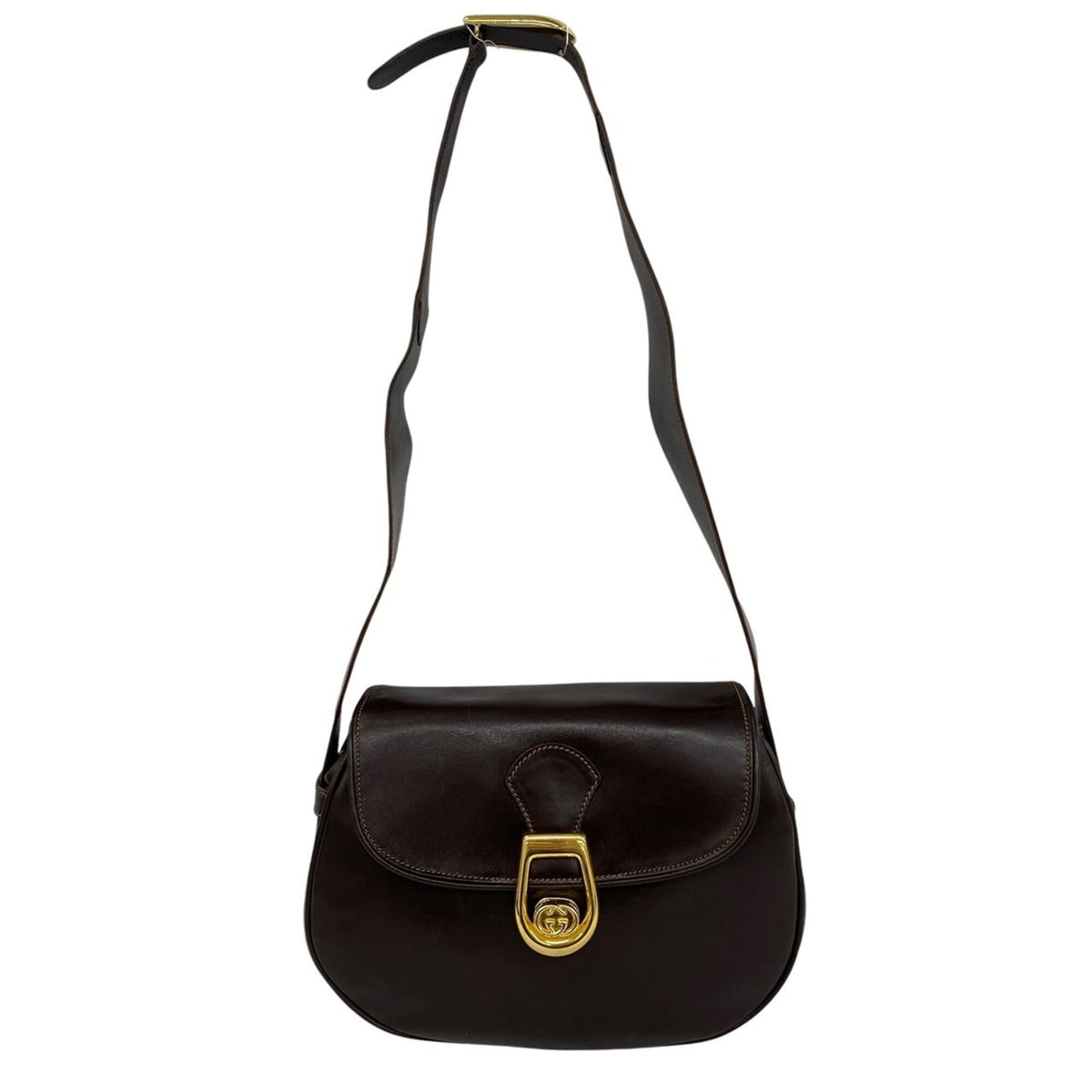 Gucci Brown Leather Shoulder Bag (Pre-Owned)