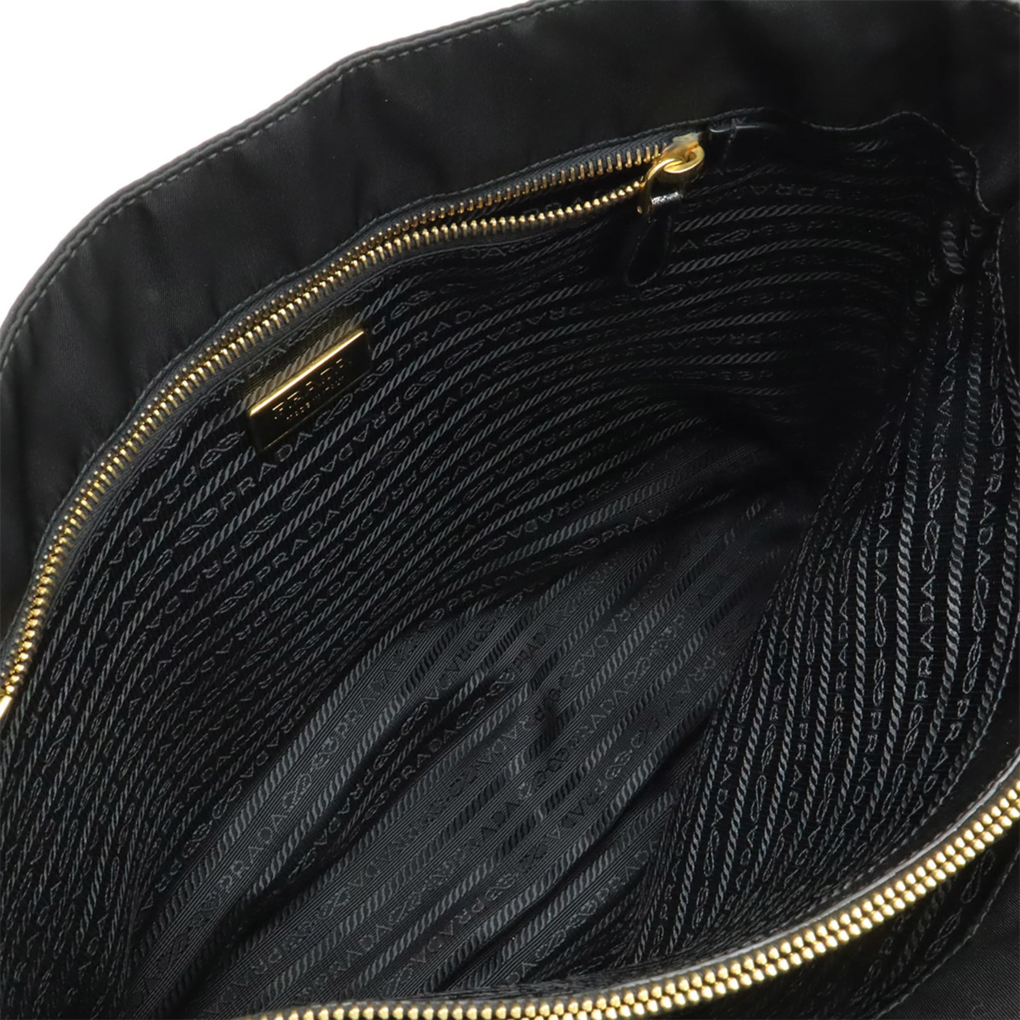 Prada Black Nero Nylon Patent Leather Shoulder Bag Tote Bag (Pre-Owned)