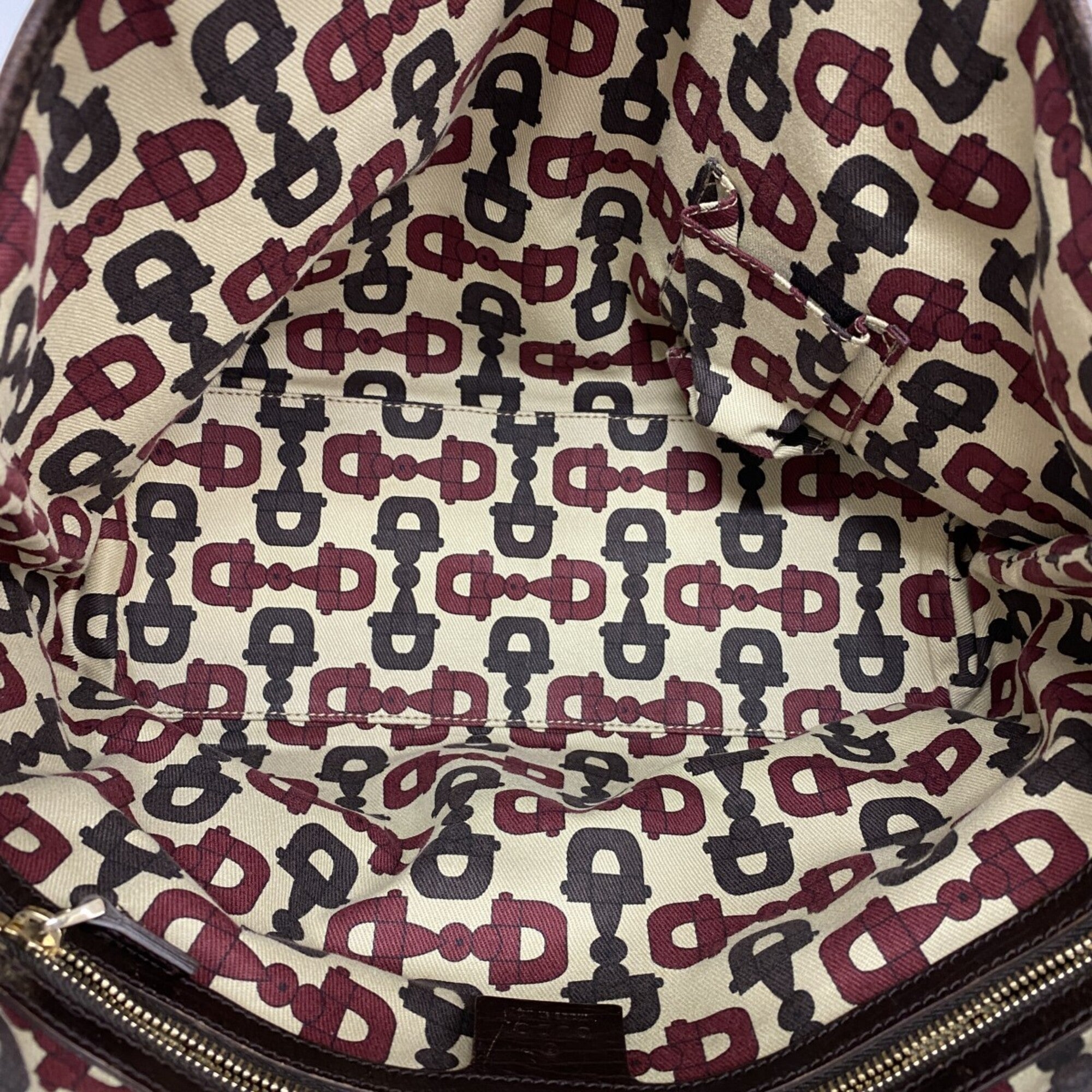 Gucci Beige Brown Canvas Tote Bag (Pre-Owned)
