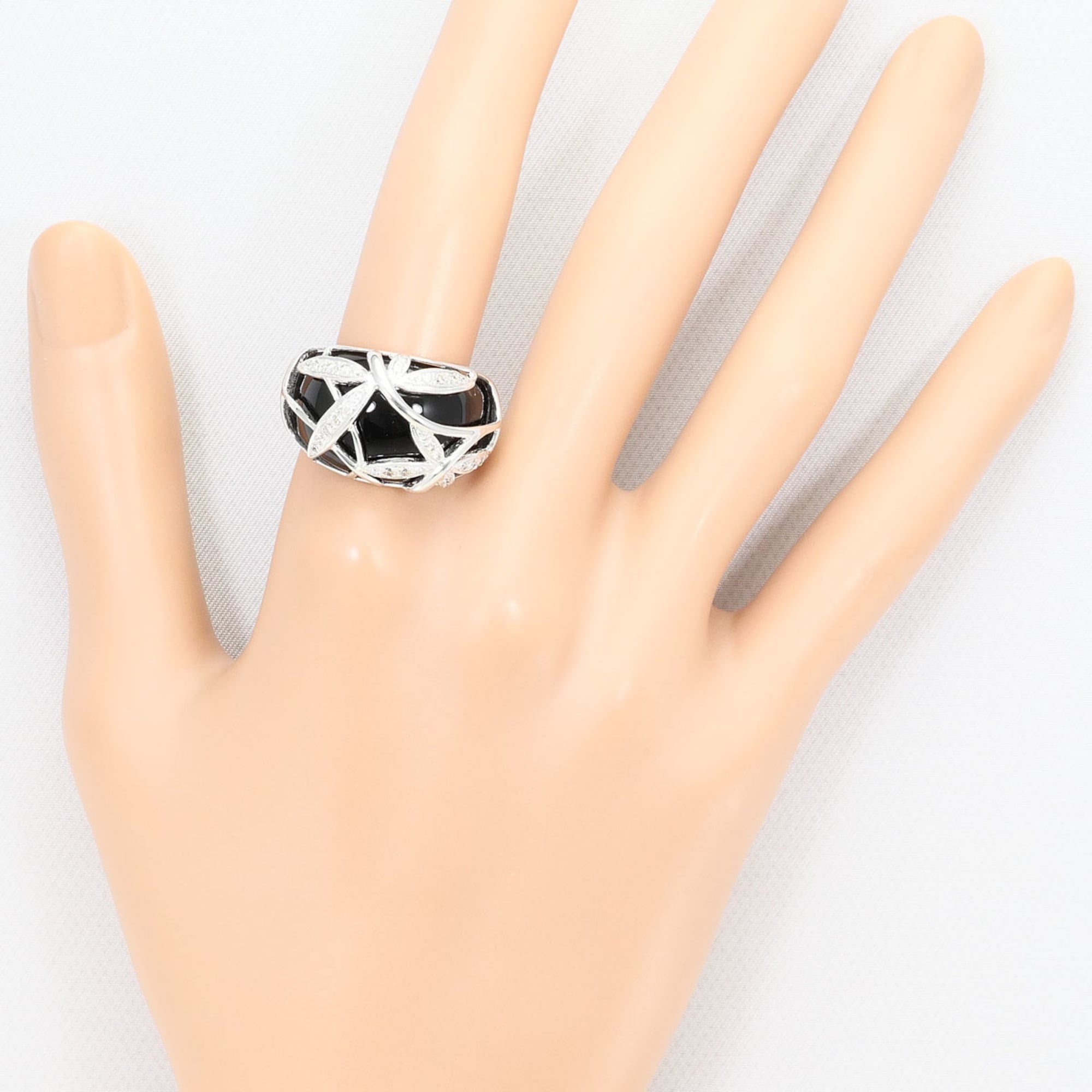 Unbranded Black White Gold White Gold (18K) Band Ring (Pre-Owned)