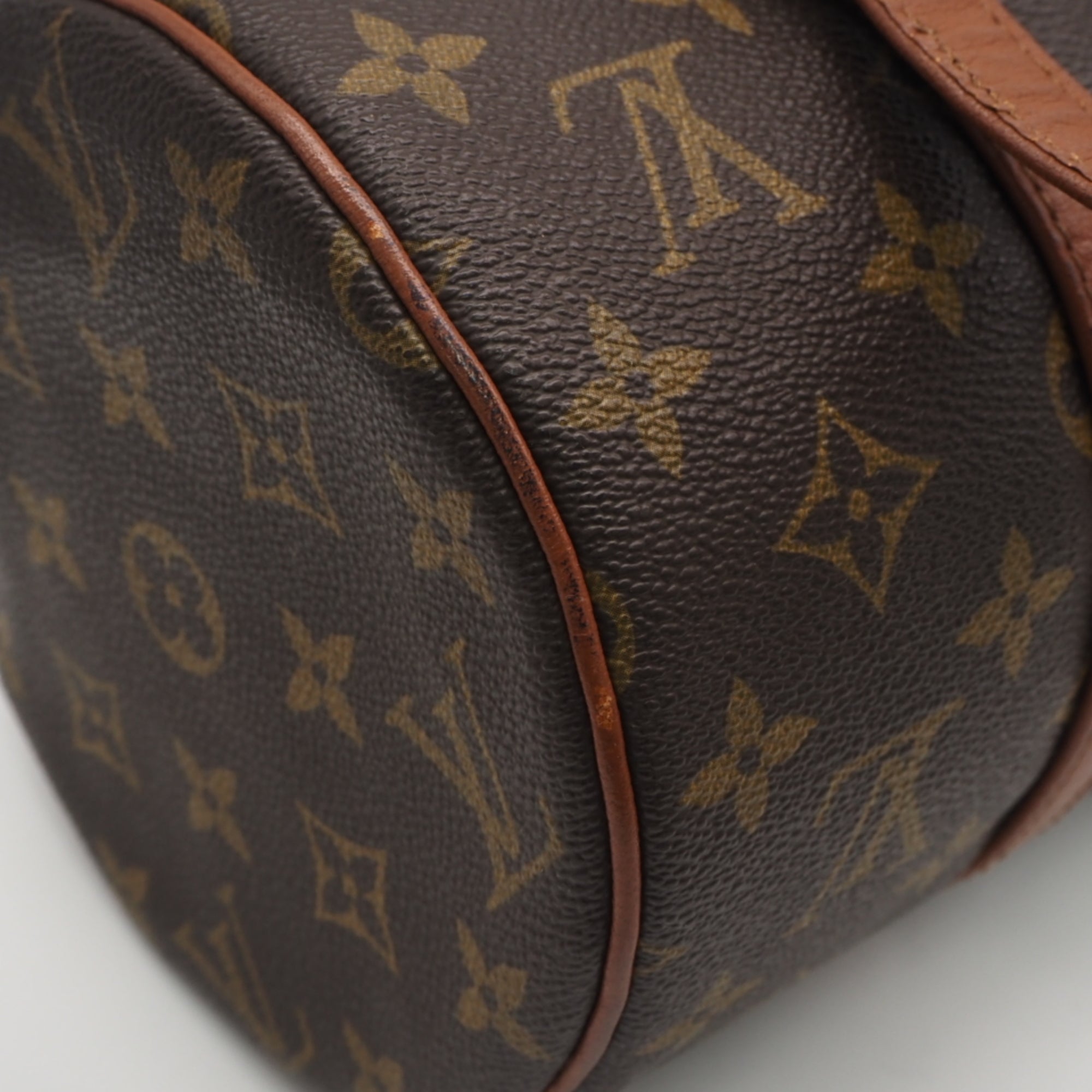 Louis Vuitton Monogram Beige Brown Coated Canvas Leather Handbag (Pre-Owned)