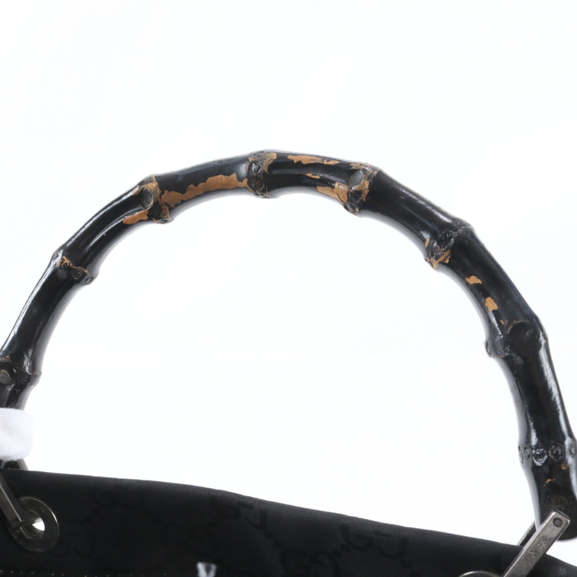 Gucci Bamboo Black Handbag Tote Bag (Pre-Owned)