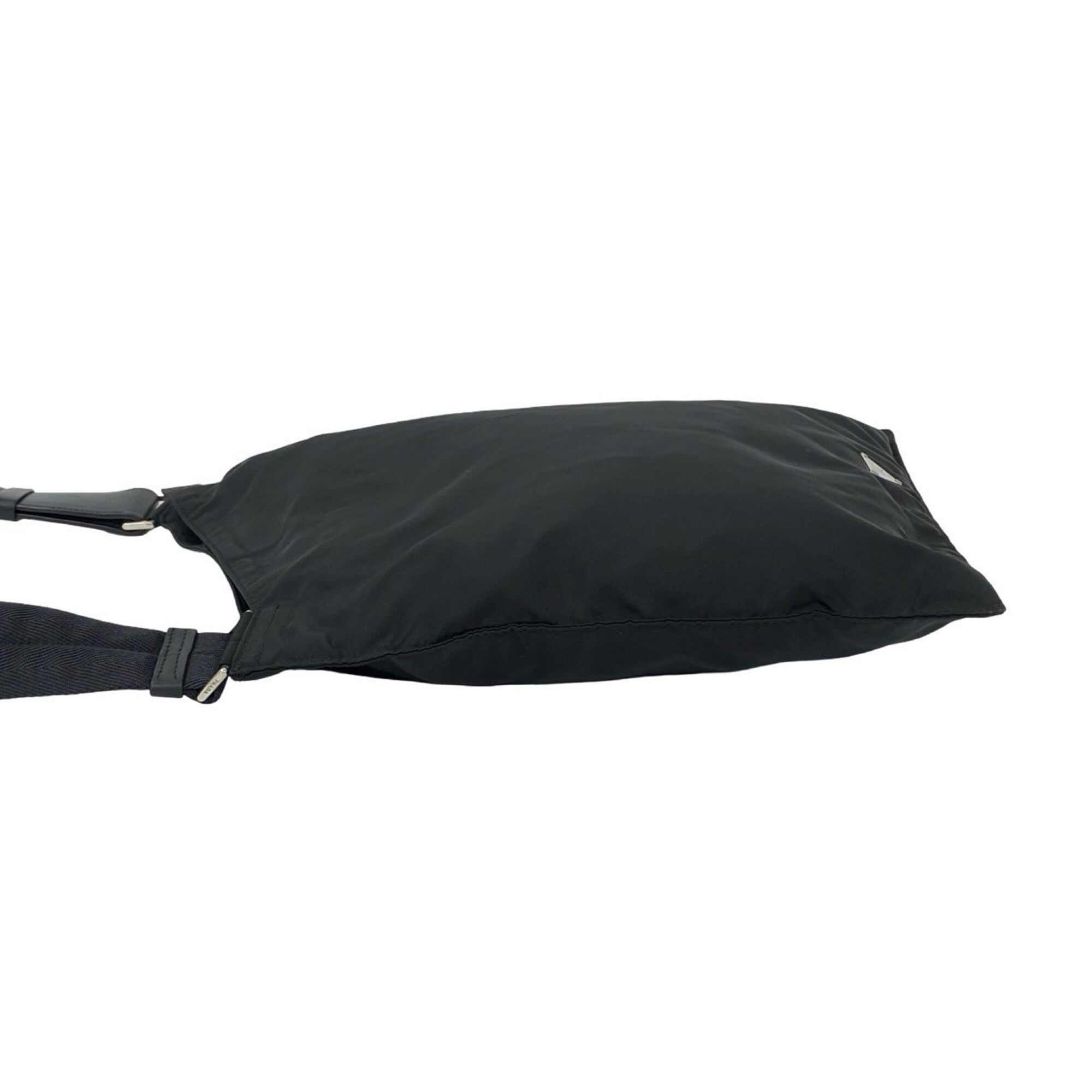 Prada Black Nylon Leather Shoulder Bag Sling Bag (Pre-Owned)