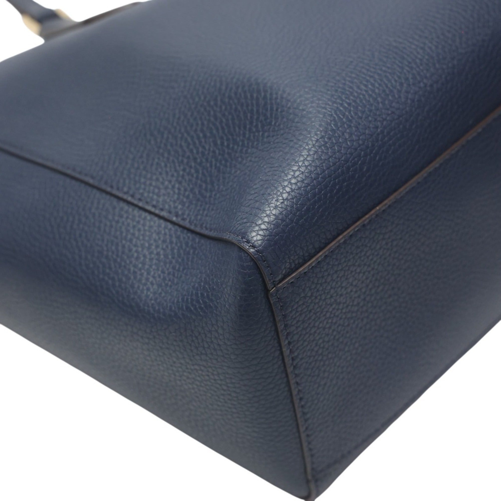 Michael Kors Navy Leather Shoulder Bag Tote Bag (Pre-Owned)