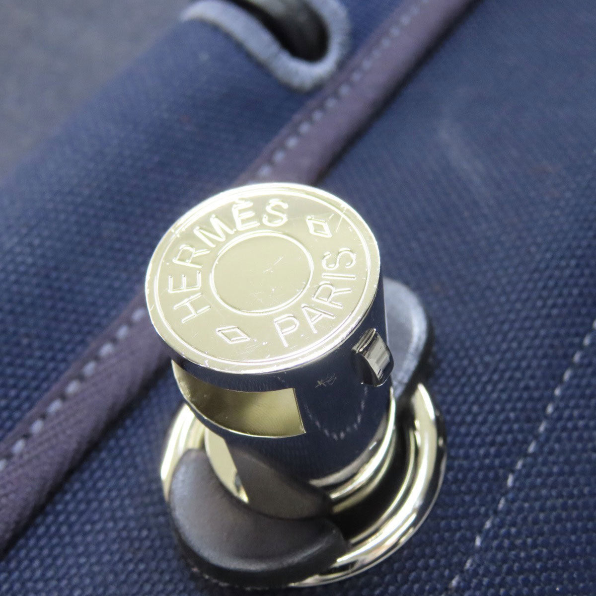 Hermes Navy Toile Officier Handbag (Pre-Owned)