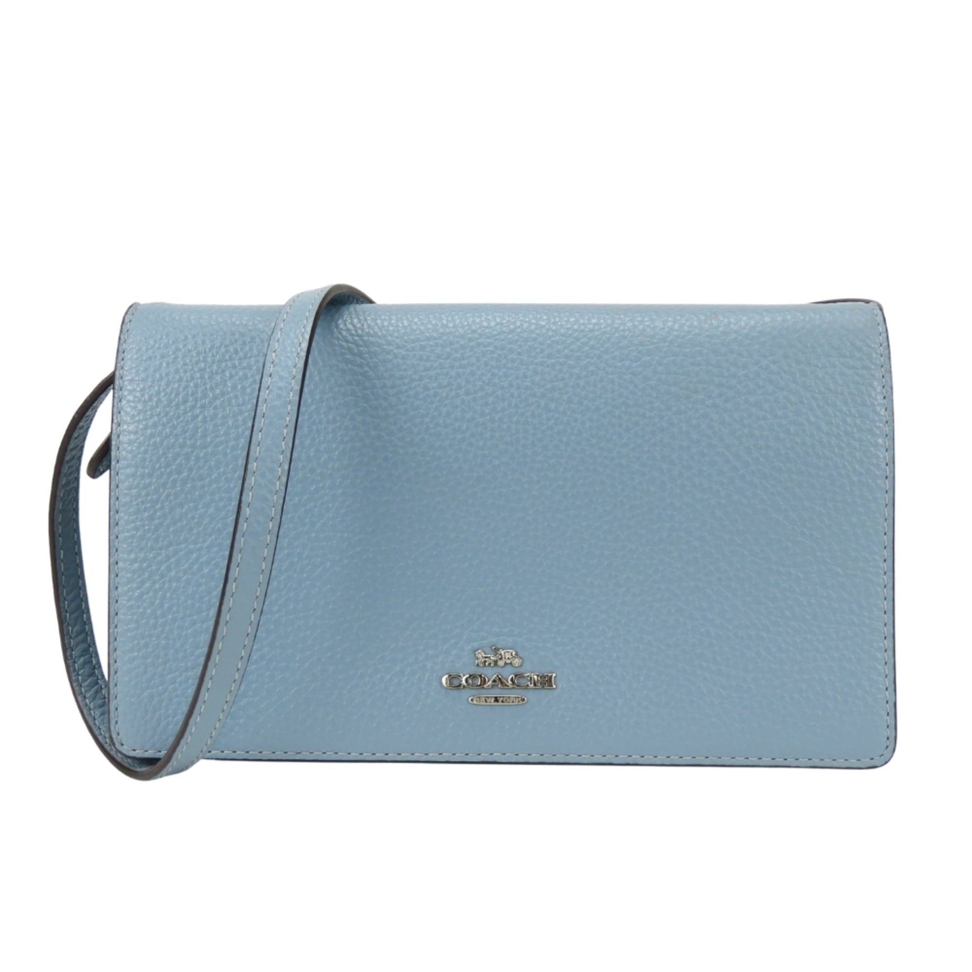 Coach Blue Leather Chain/Shoulder Wallet (Pre-Owned)