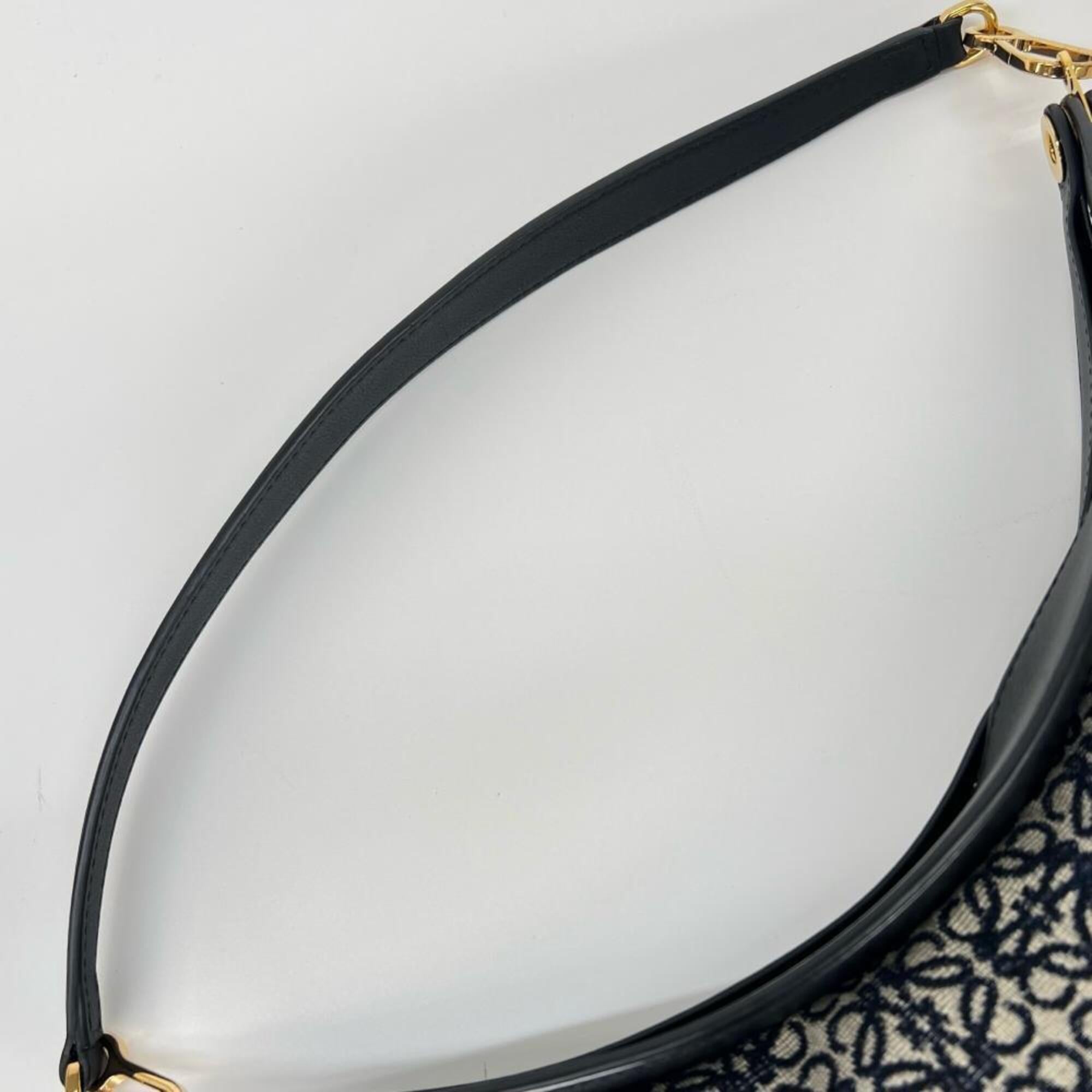 Loewe Black Navy Jacquard Leather Handbag (Pre-Owned)