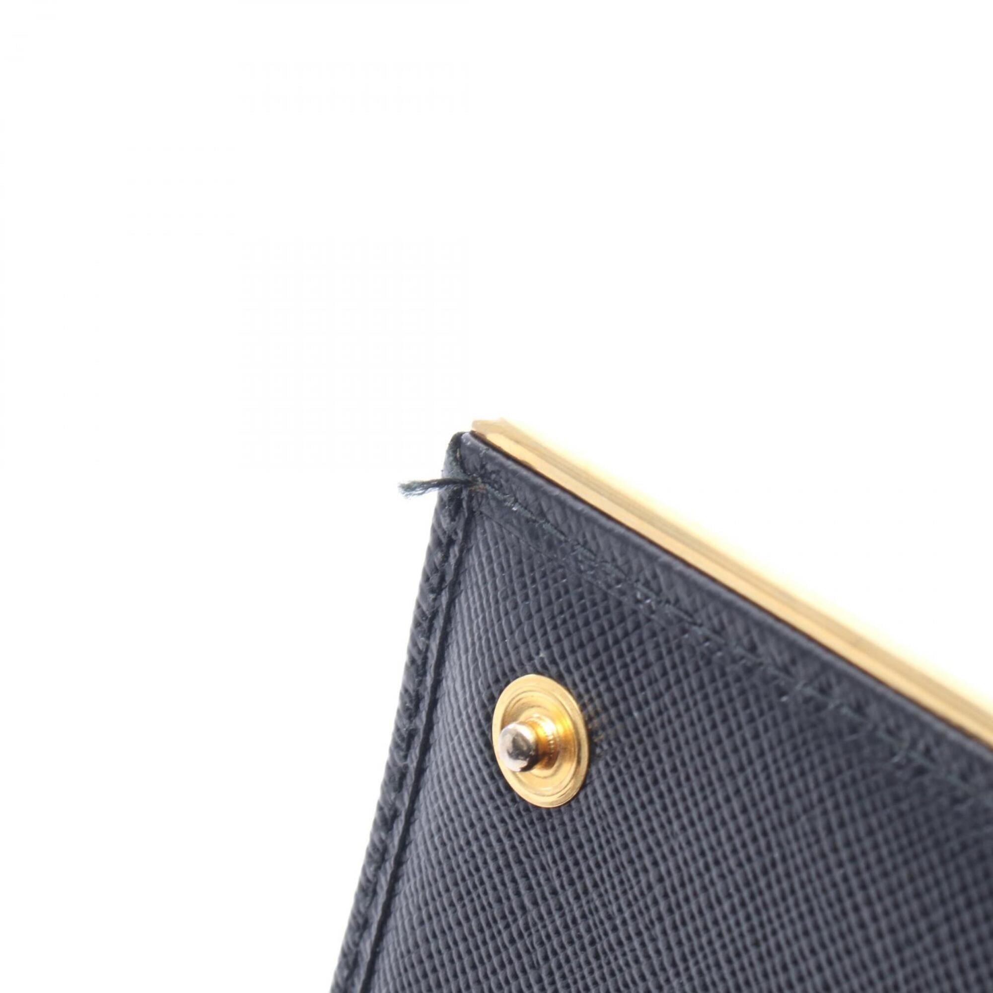 Prada Black Leather Long Wallet (Bi-Fold) (Pre-Owned)