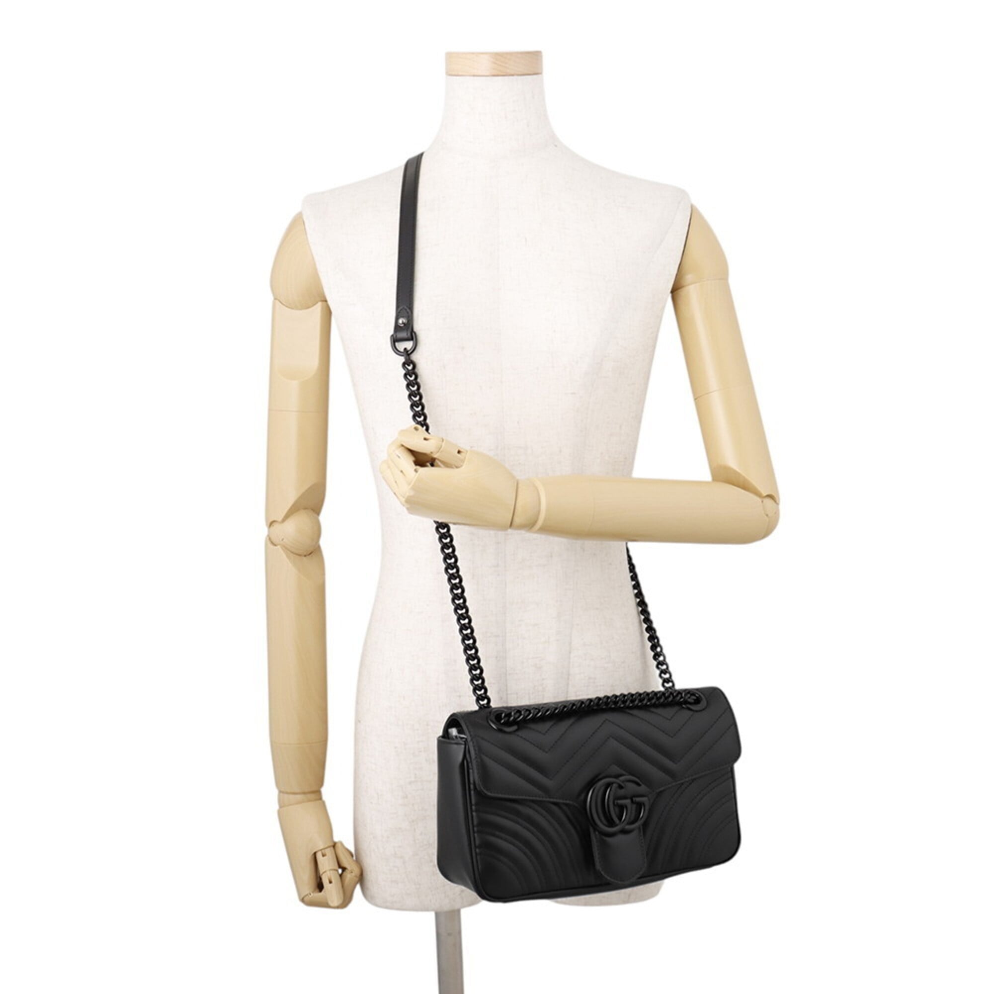 Gucci Black Leather Handbag Shoulder Bag (Pre-Owned)