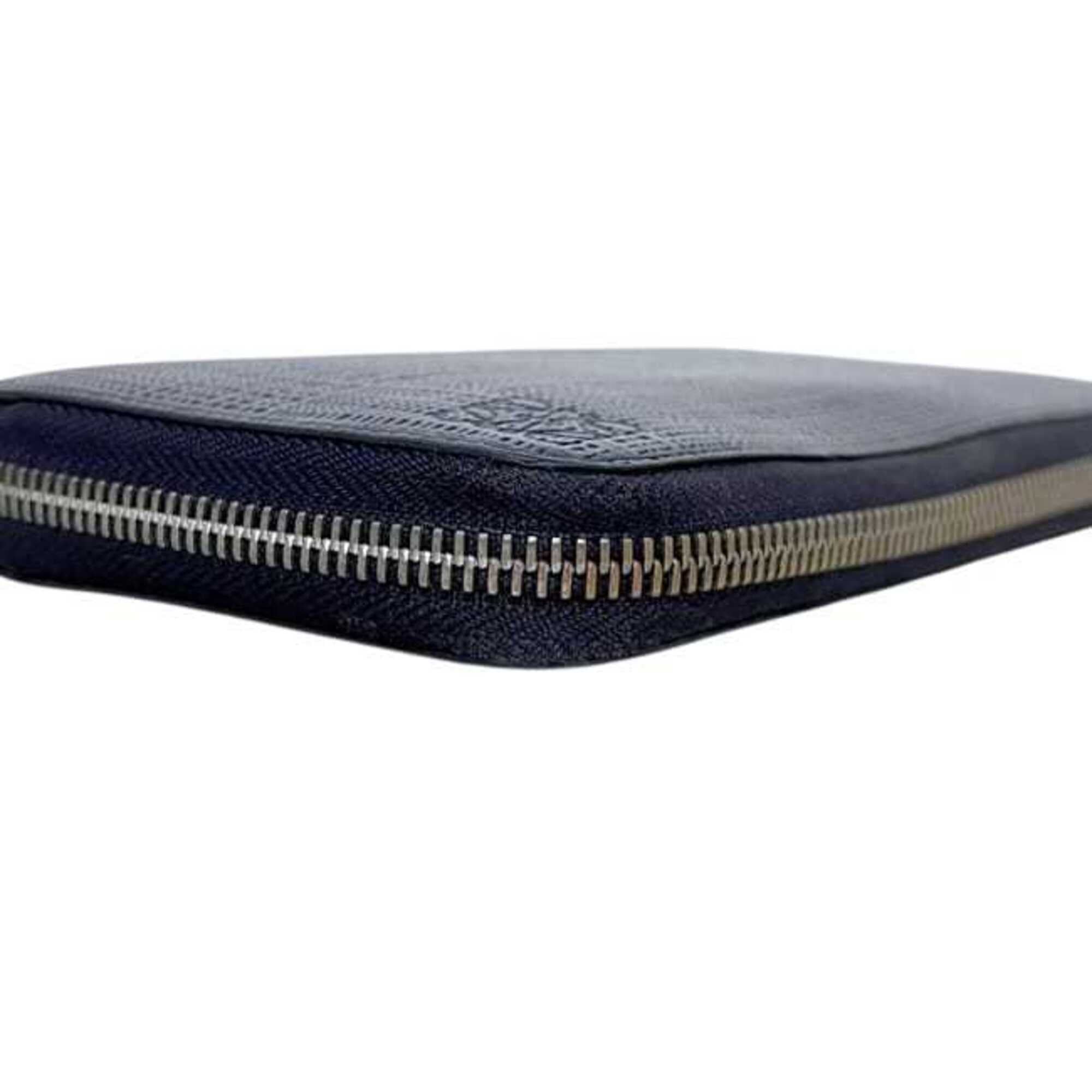Loewe Navy Leather Long Wallet (Bi-Fold) (Pre-Owned)