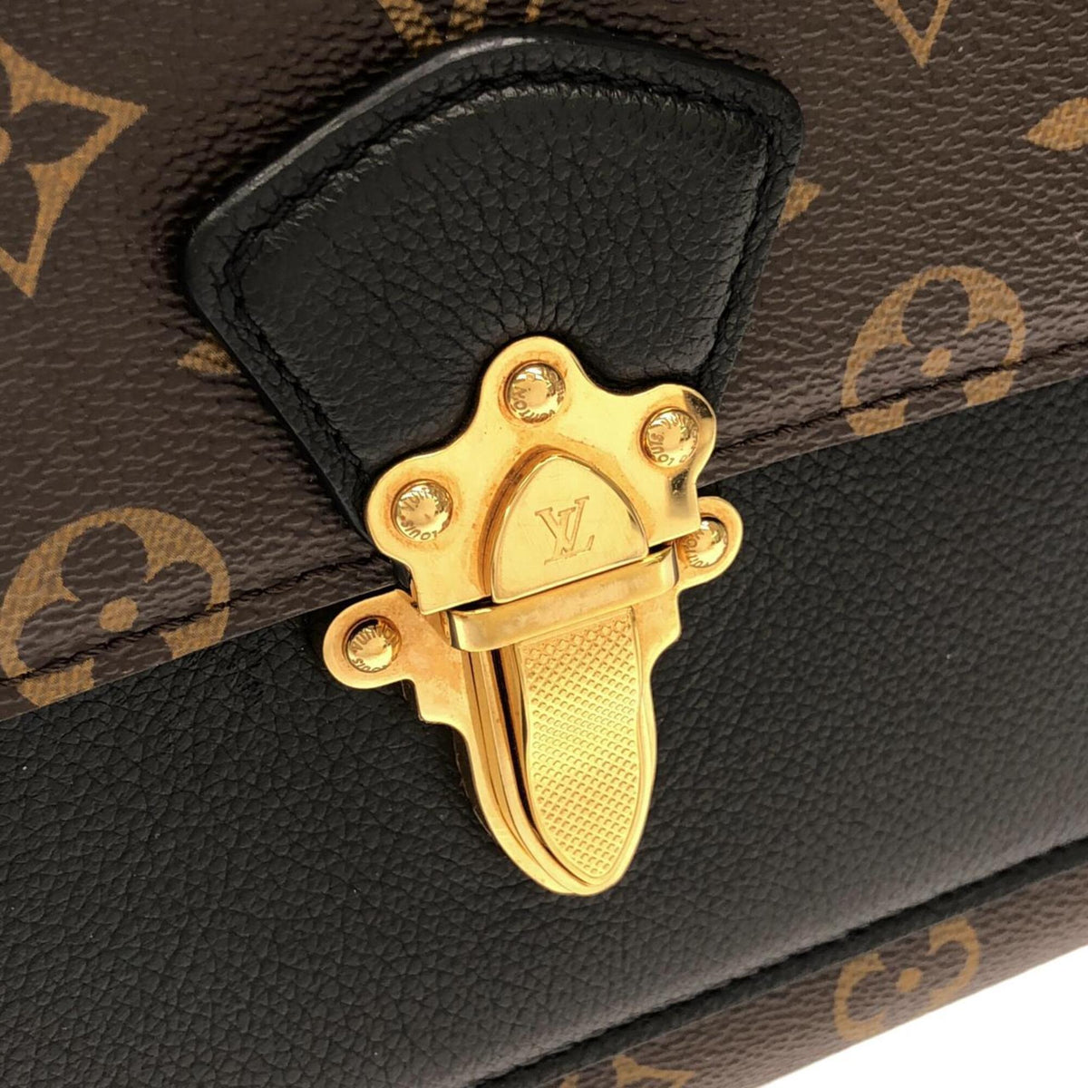 Louis Vuitton Monogram Black Marron Coated Canvas Shoulder Bag (Pre-Owned)