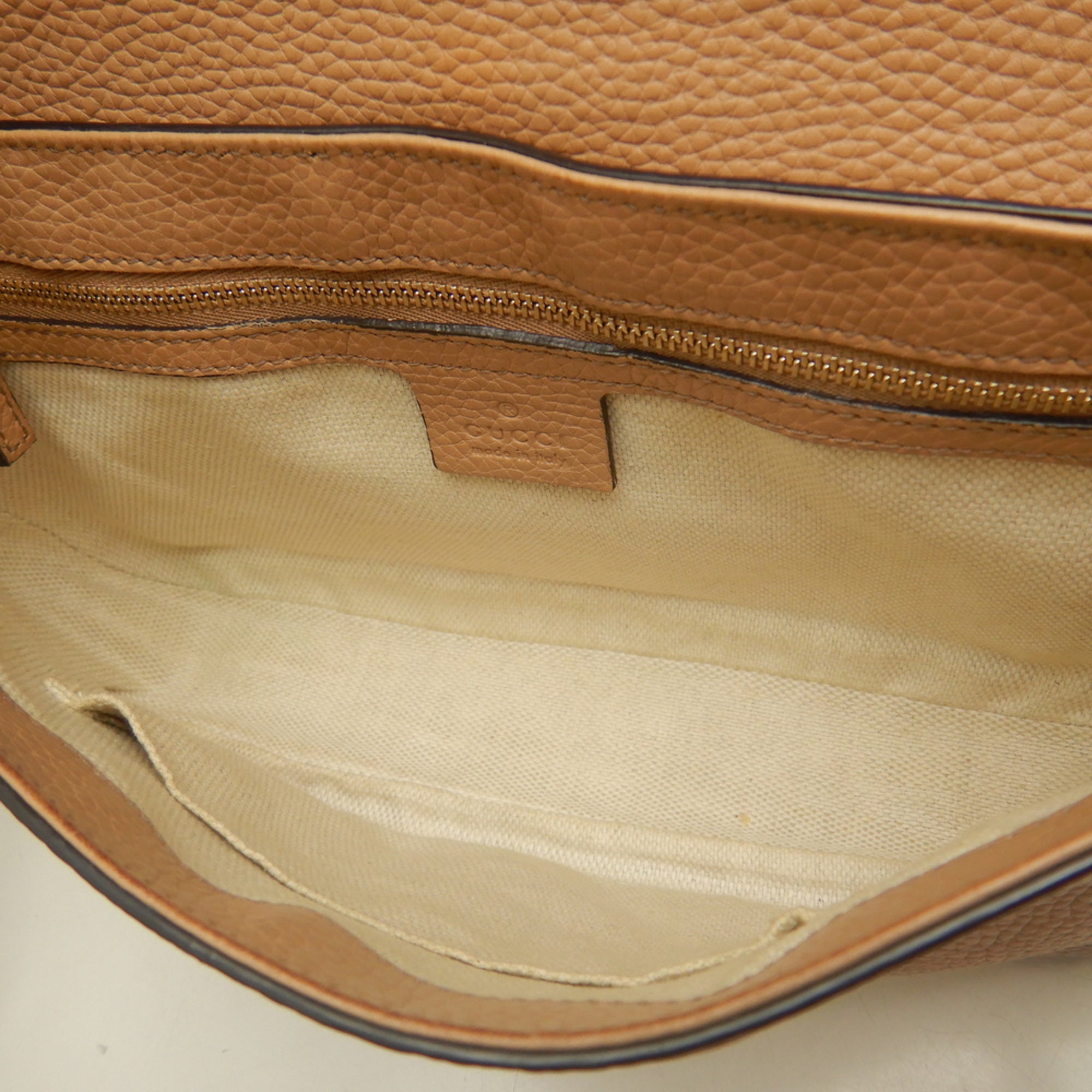 Gucci Pink Beige Leather Shoulder Bag (Pre-Owned)