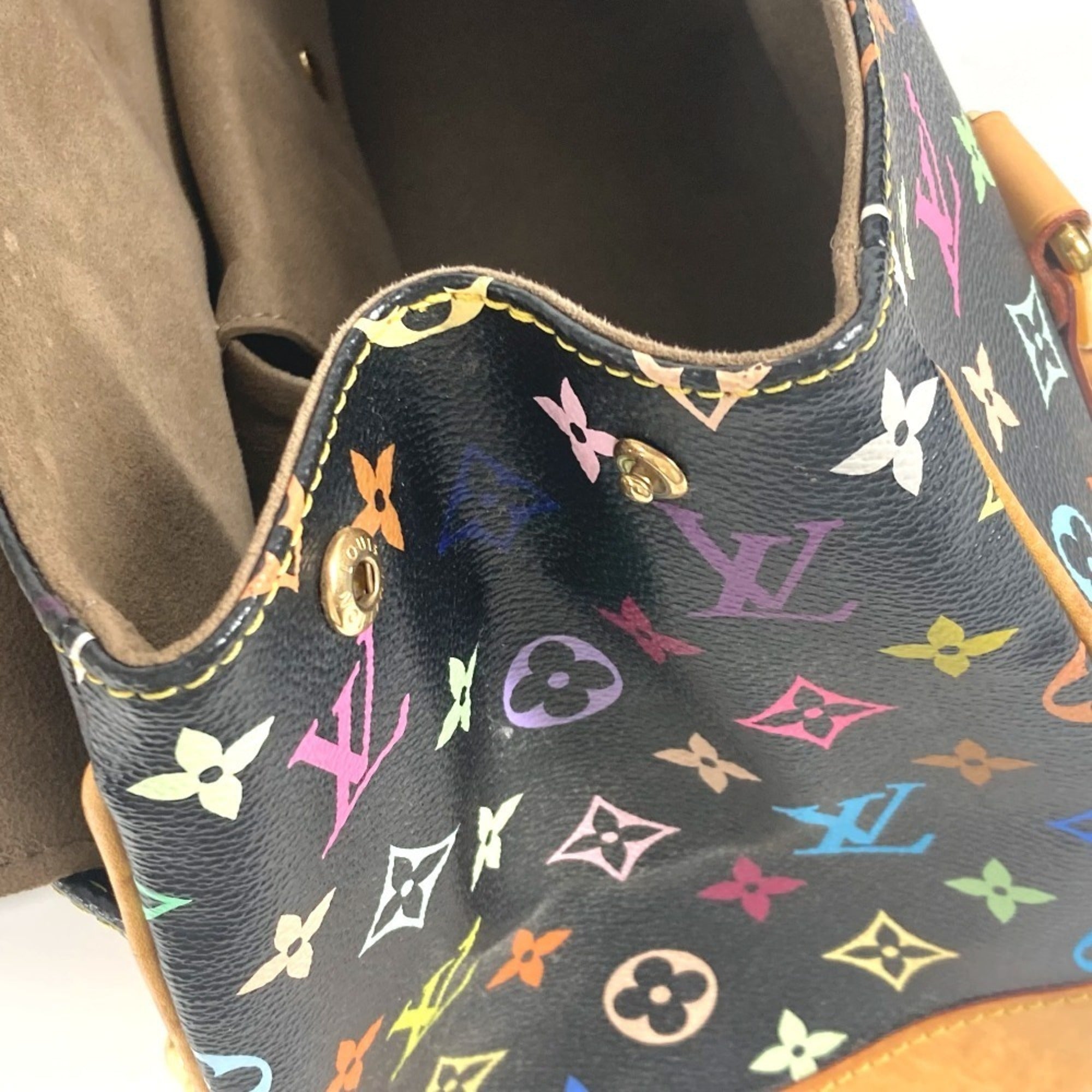 Louis Vuitton Black Multi-Color Noir Monogram Multicolore Canvas Handbag Shoulder Bag Tote Bag (Pre-Owned)