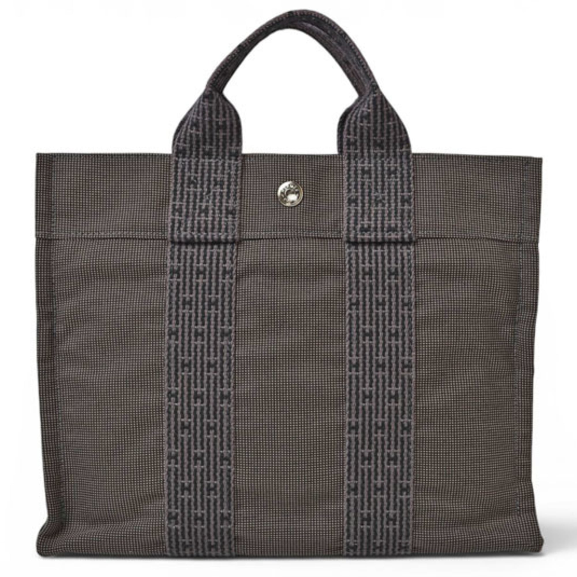 Hermes Her Line Gray Nylon Handbag Tote Bag (Pre-Owned)