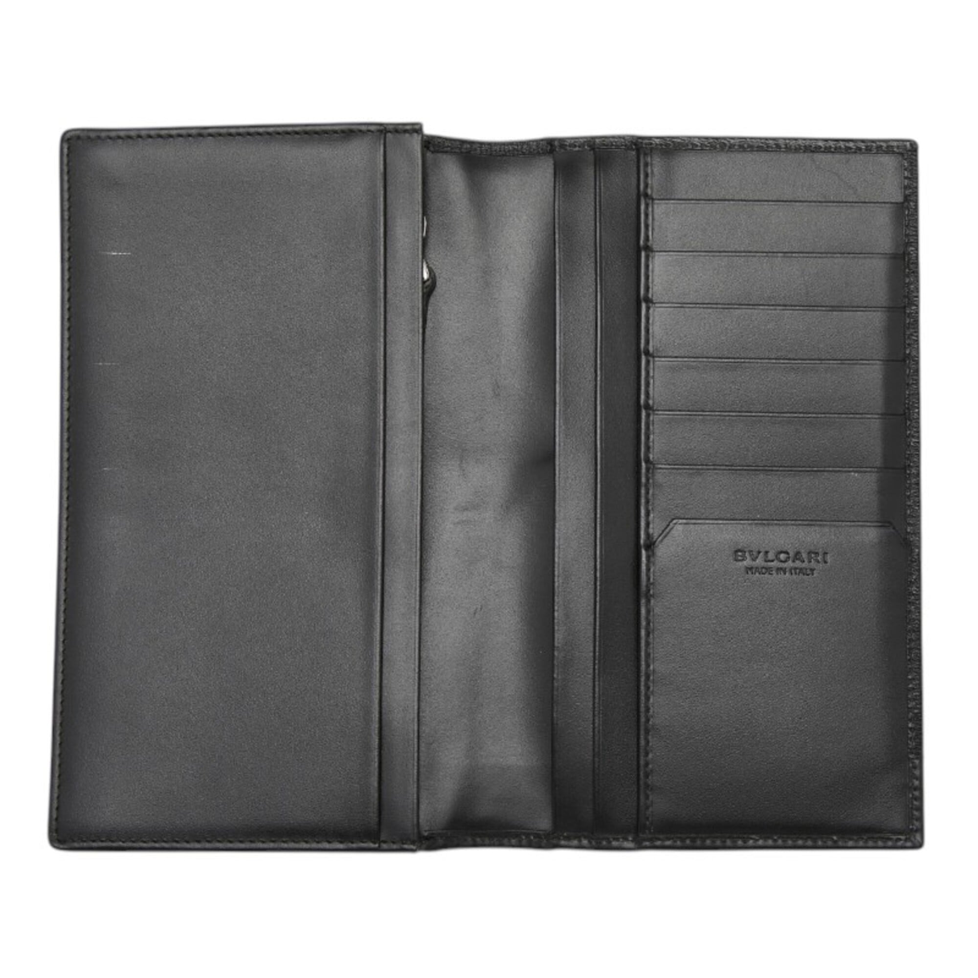 Bvlgari Black Leather Long Wallet (Bi-Fold) (Pre-Owned)
