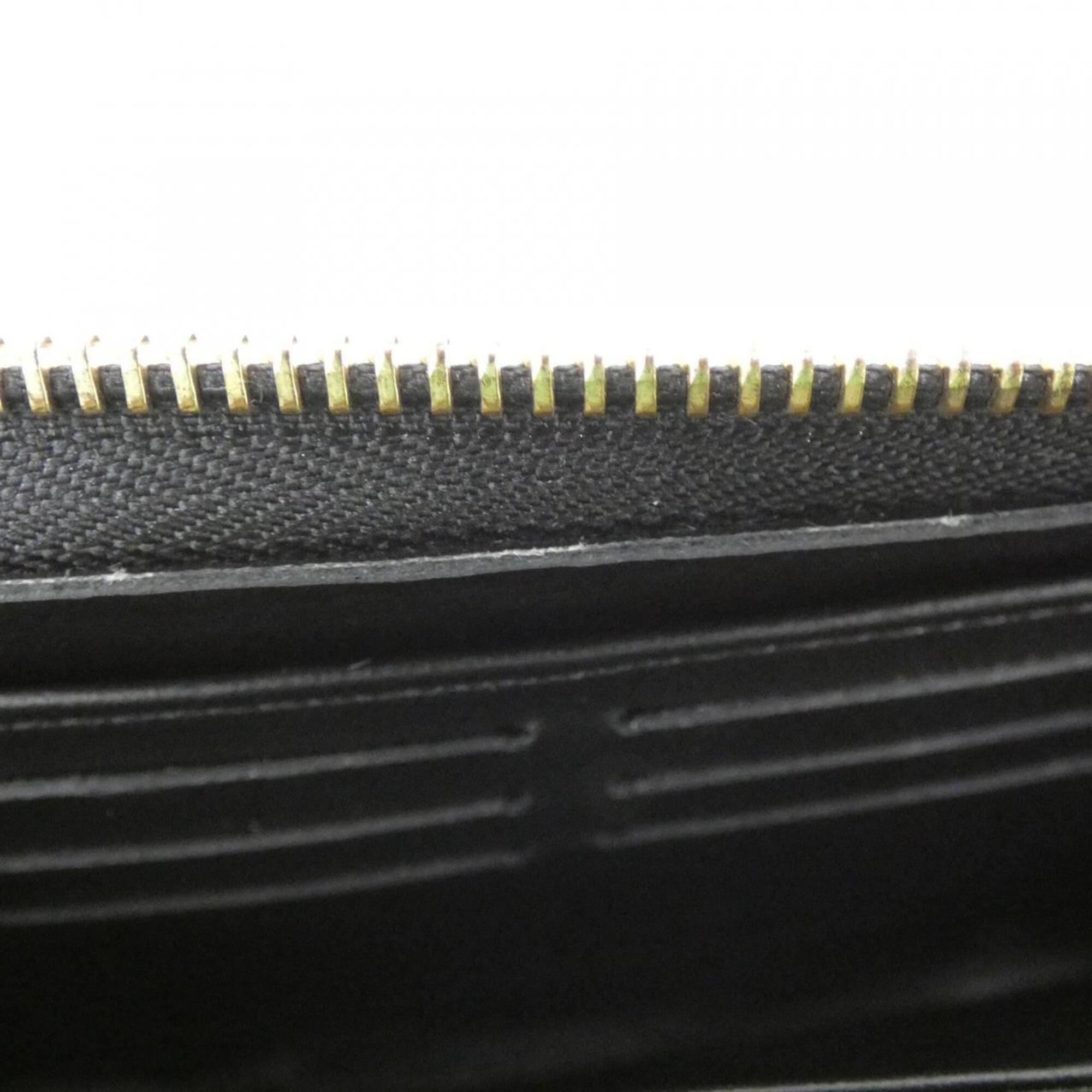 Louis Vuitton Black Leather Long Wallet (Bi-Fold) (Pre-Owned)