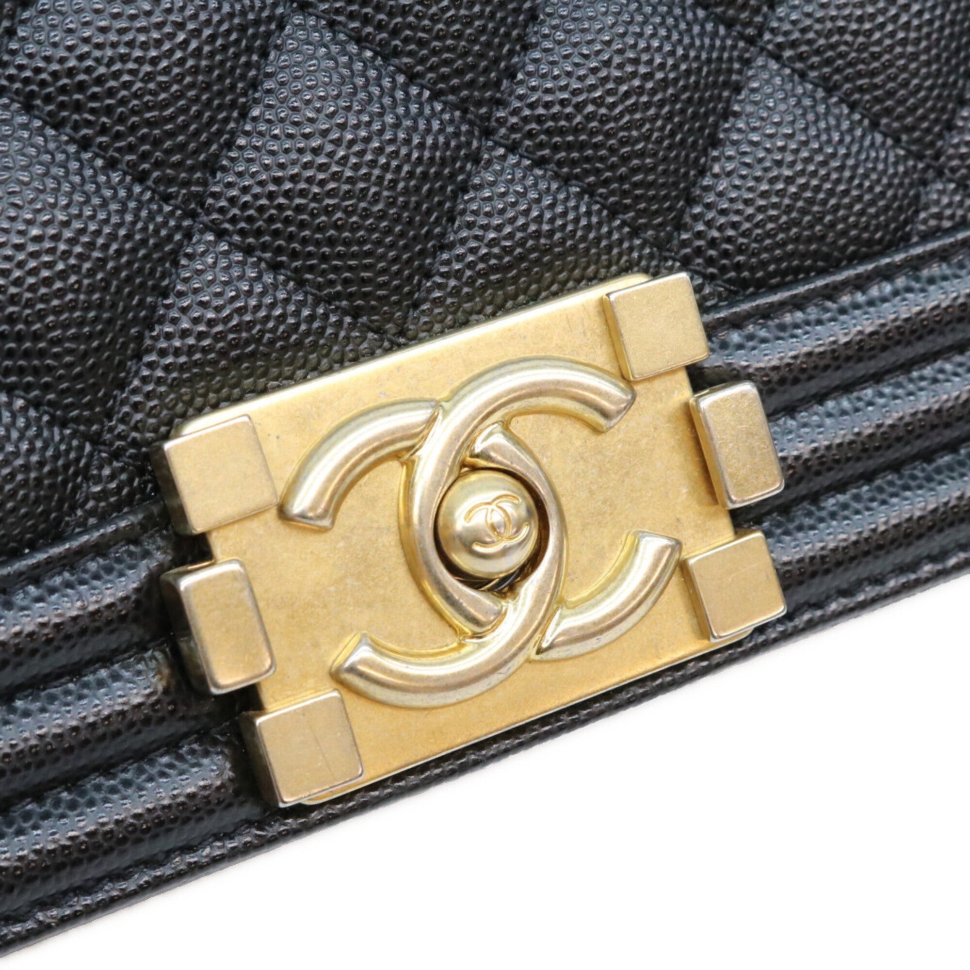 Chanel Black Grained Calfskin Shoulder Bag (Pre-Owned)