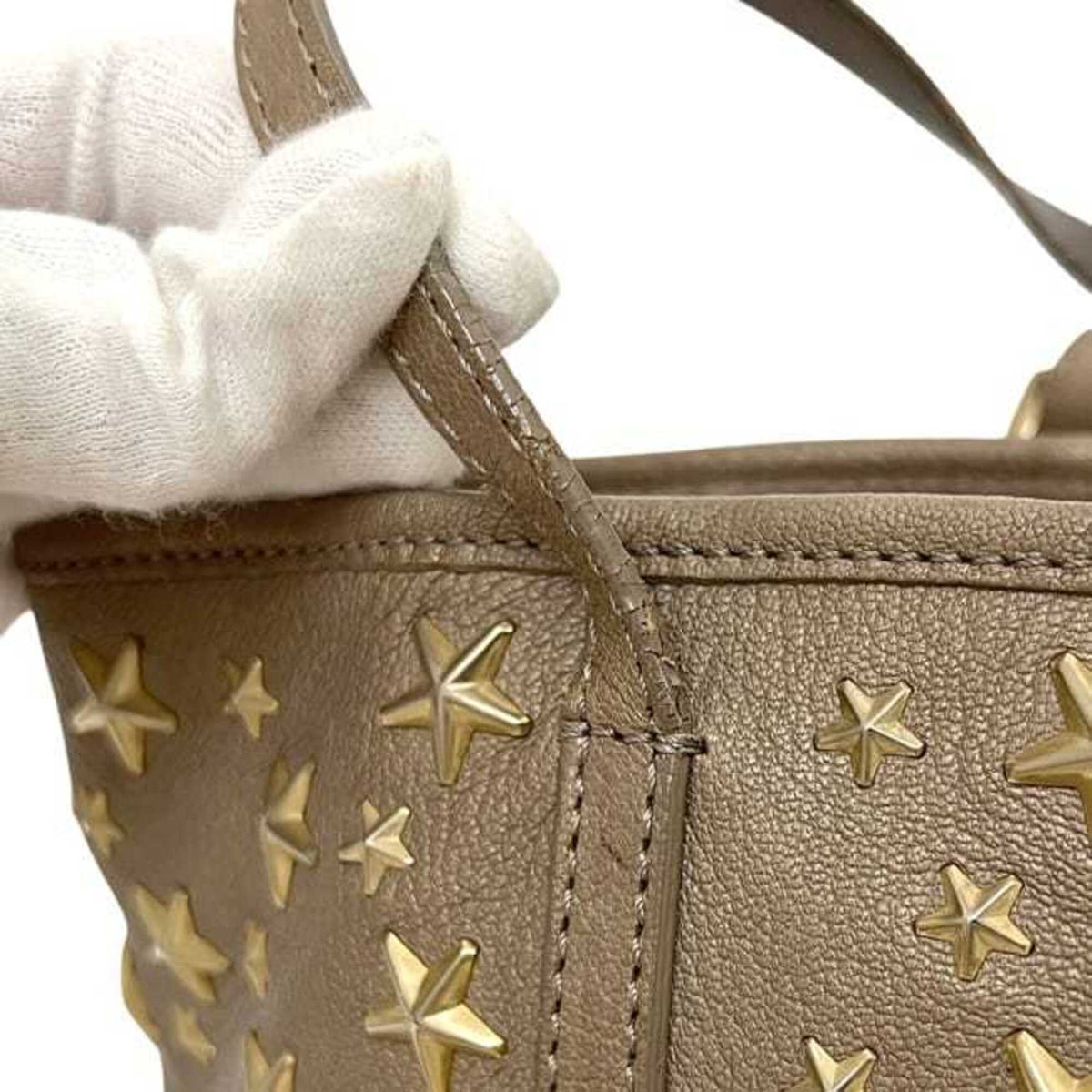 Jimmy Choo Beige Leather Tote Bag (Pre-Owned)