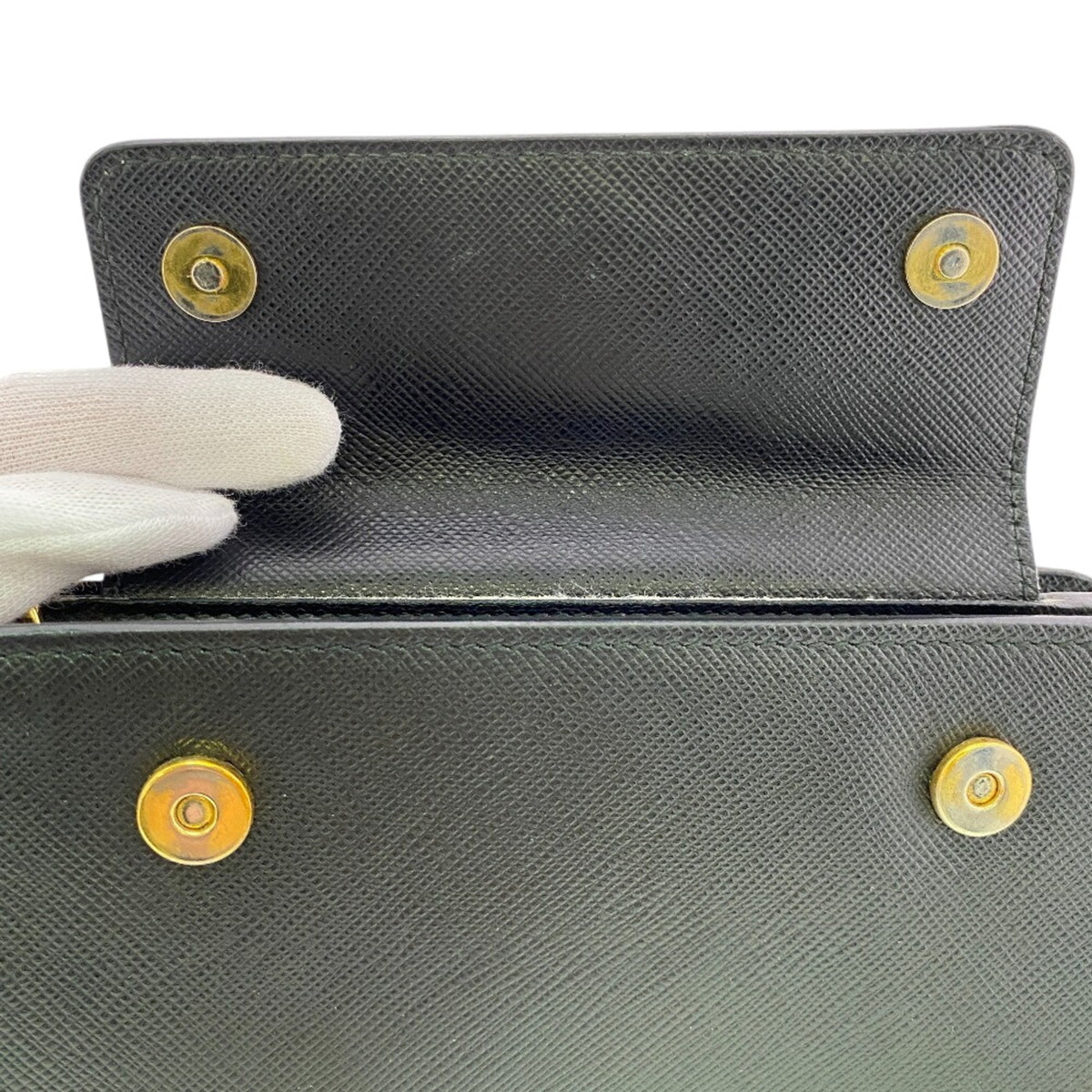 Prada Black Leather Chain/Shoulder Wallet (Pre-Owned)