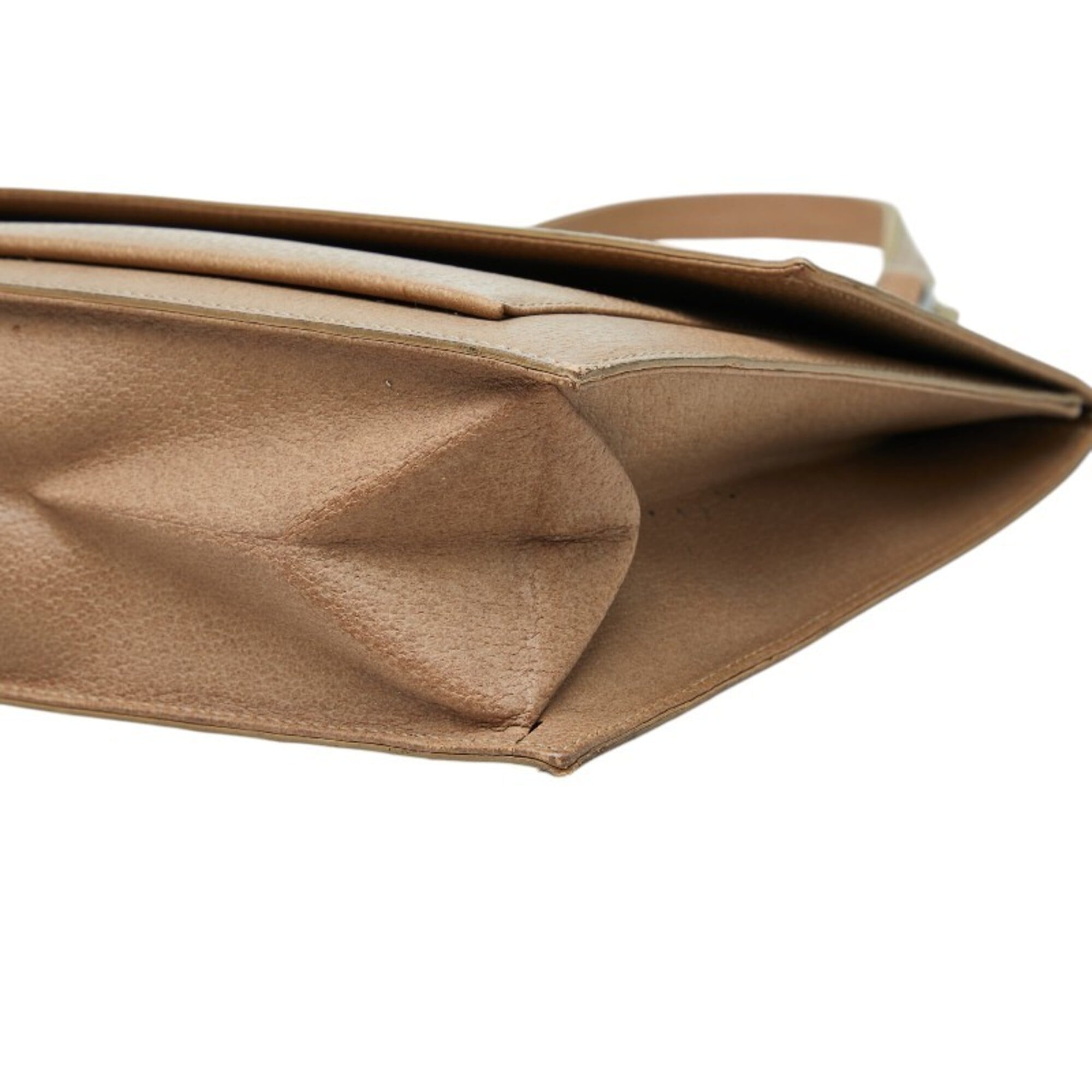 Gucci Beige Leather Handbag Shoulder Bag (Pre-Owned)