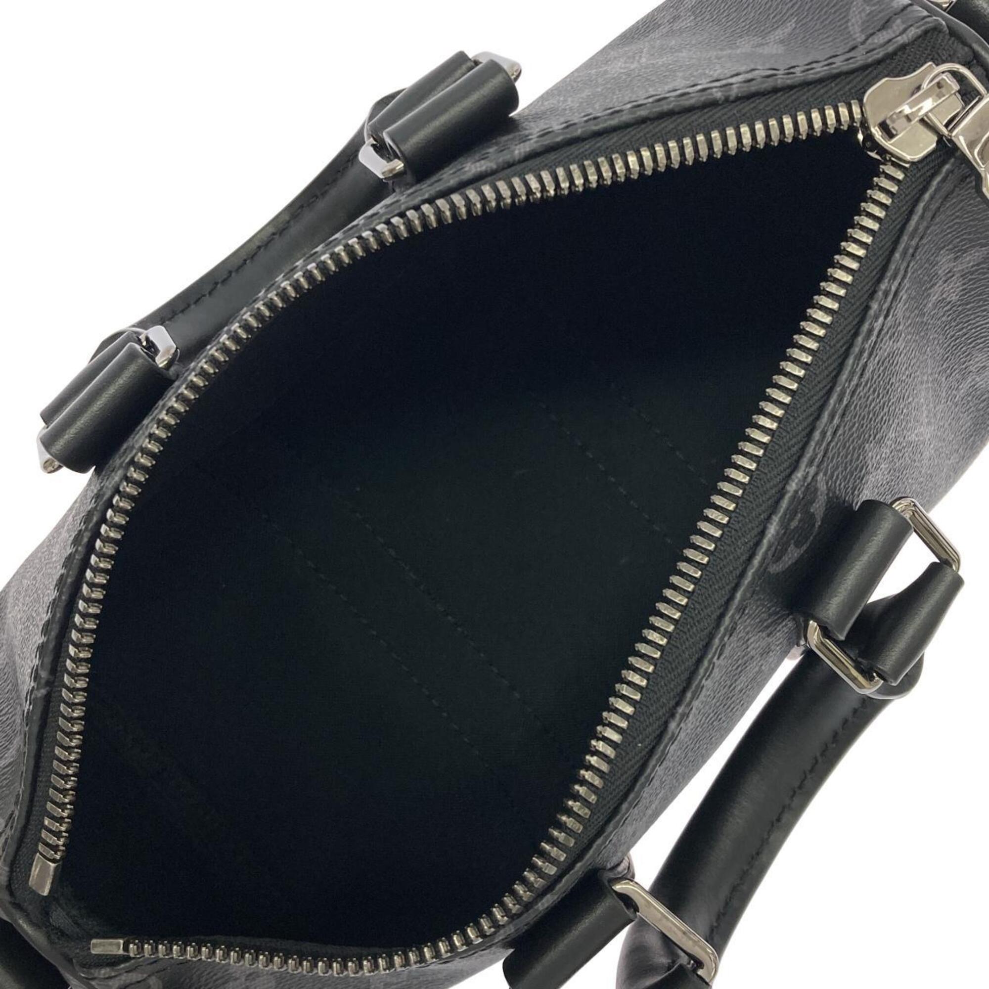 Louis Vuitton Black Gris Coated Canvas Boston Bag (Pre-Owned)