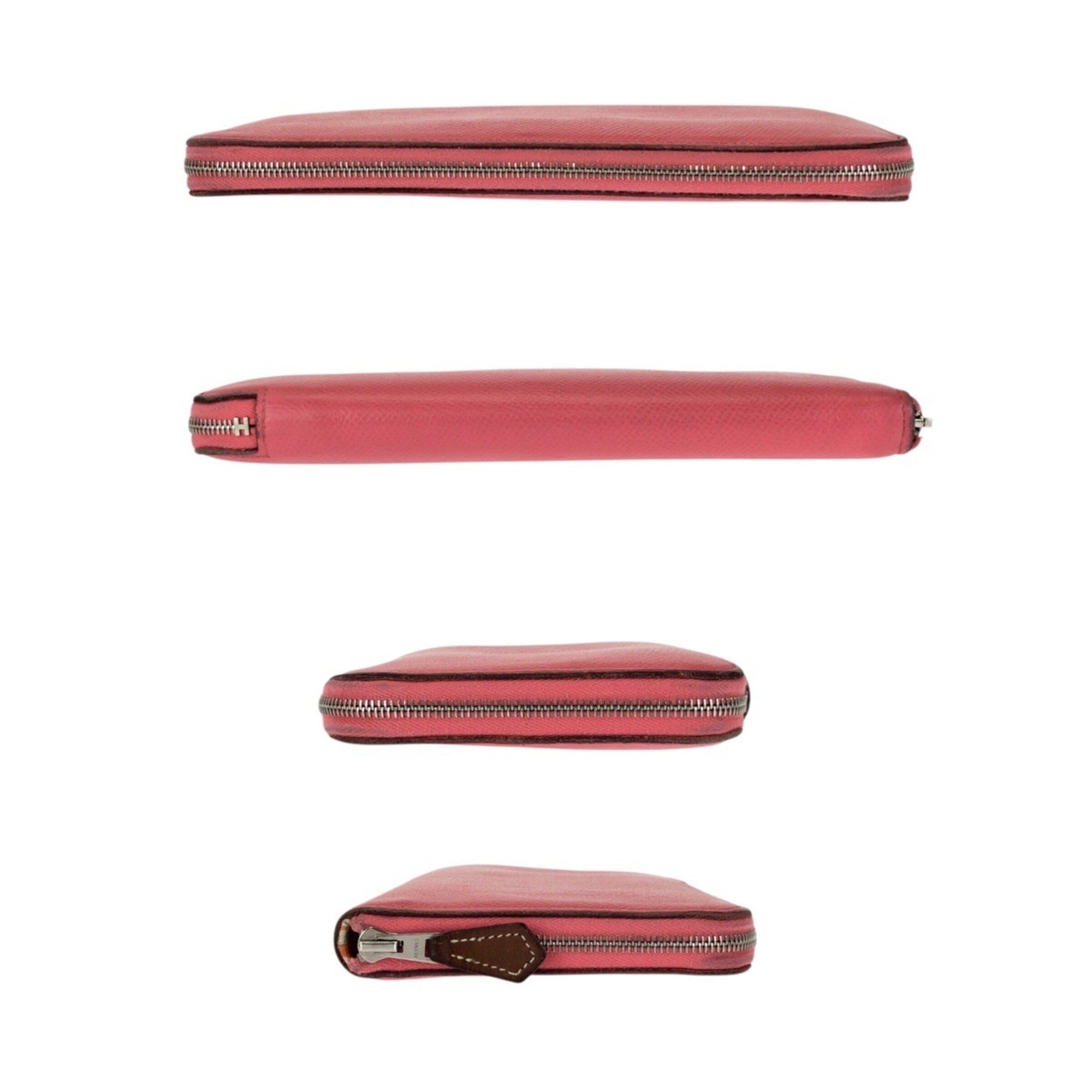 Hermes Pink Rose Azalee Epsom Leather Long Wallet (Bi-Fold) (Pre-Owned)