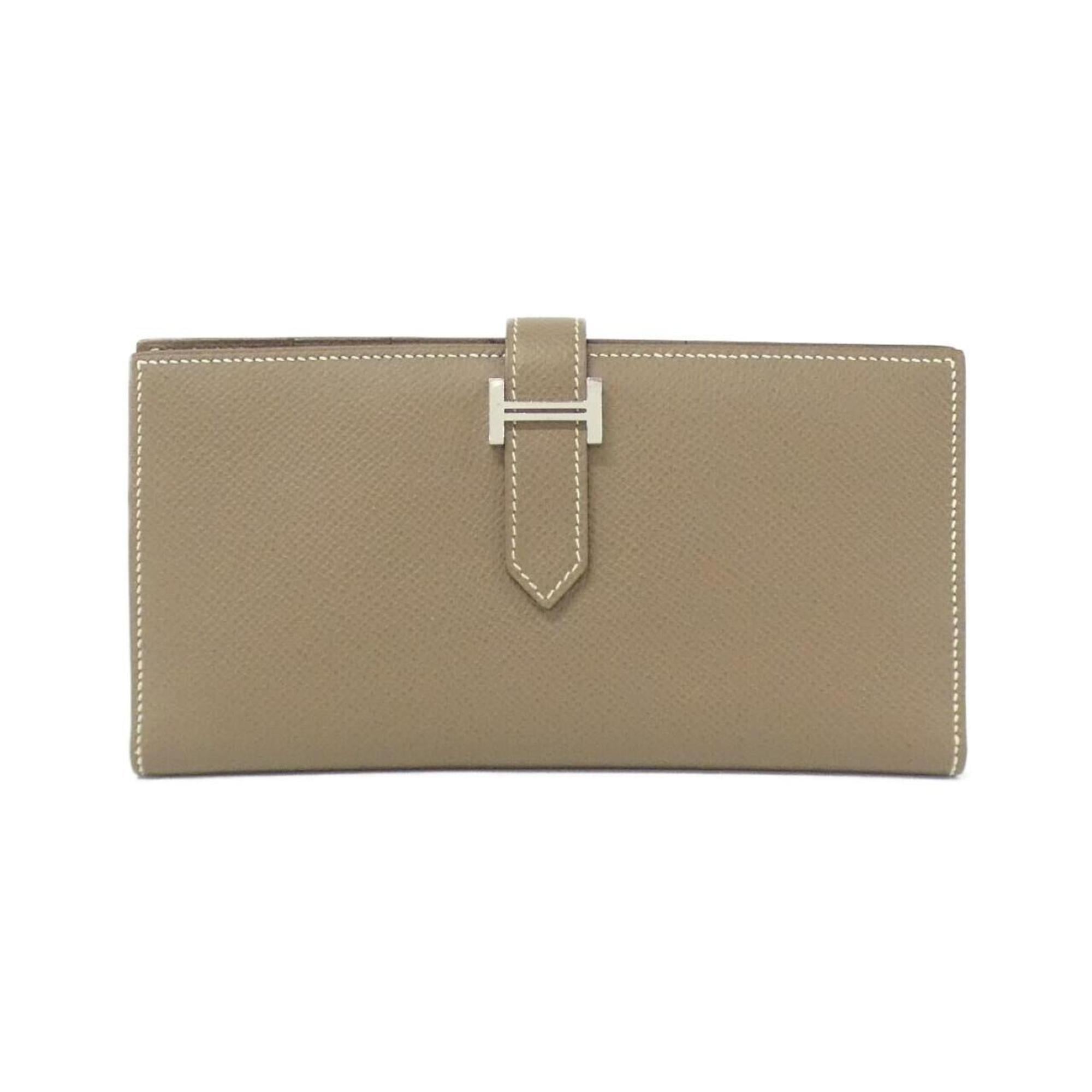 Hermes Etoupe Gray Epsom Leather Long Wallet (Bi-Fold) (Pre-Owned)