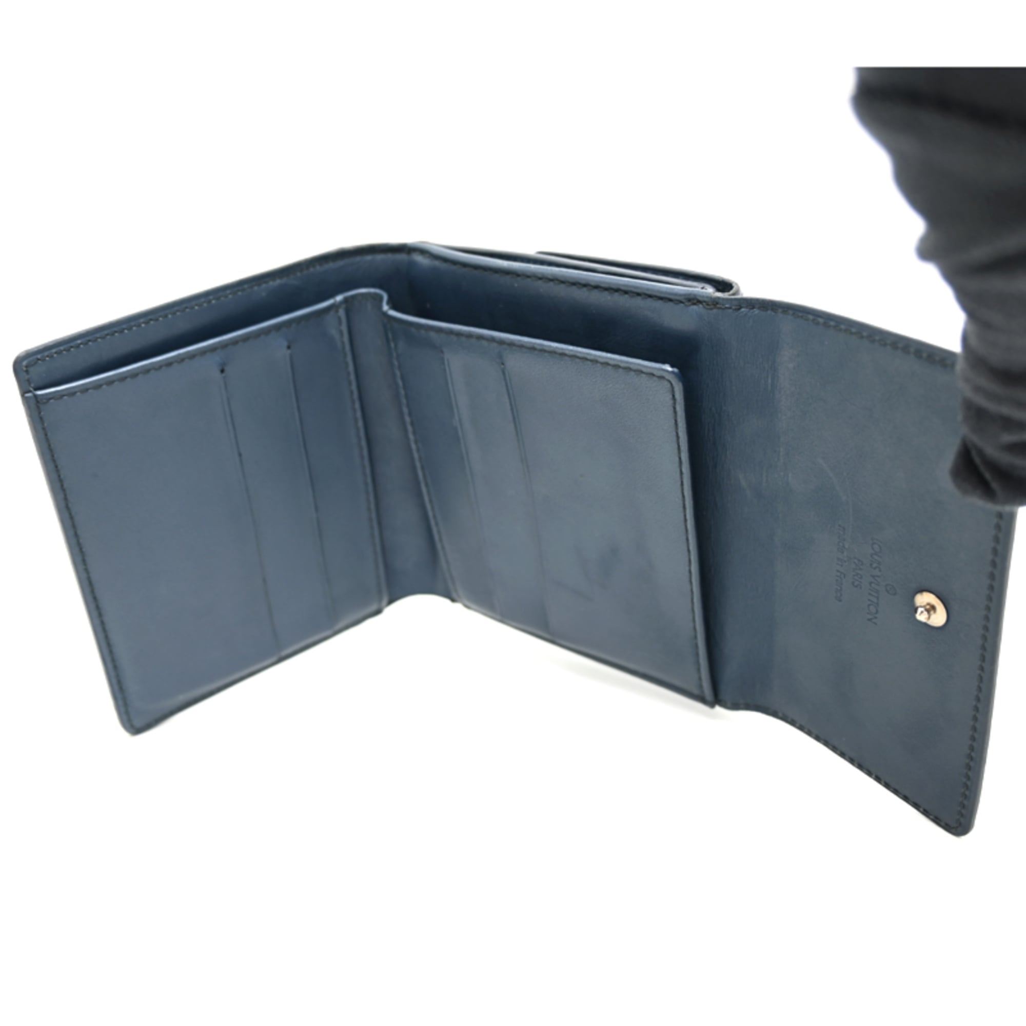 Louis Vuitton Blue Monogram Mat Wallet (Bi-Fold) (Pre-Owned)