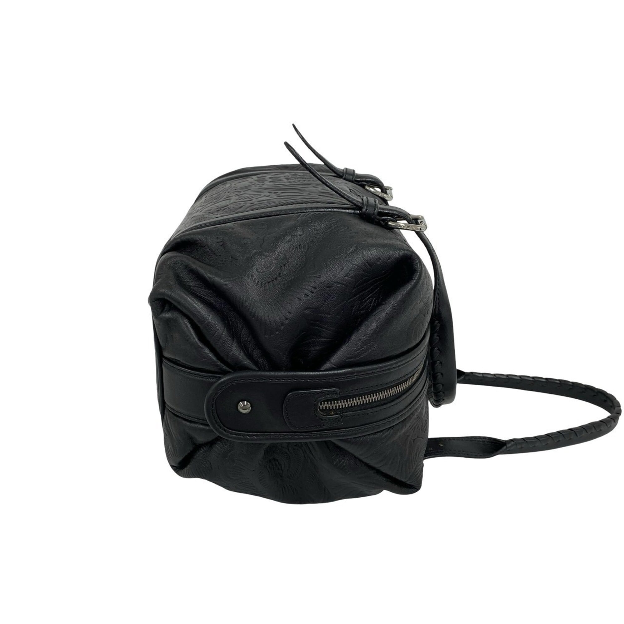 Loewe Black Leather Boston Bag Handbag (Pre-Owned)