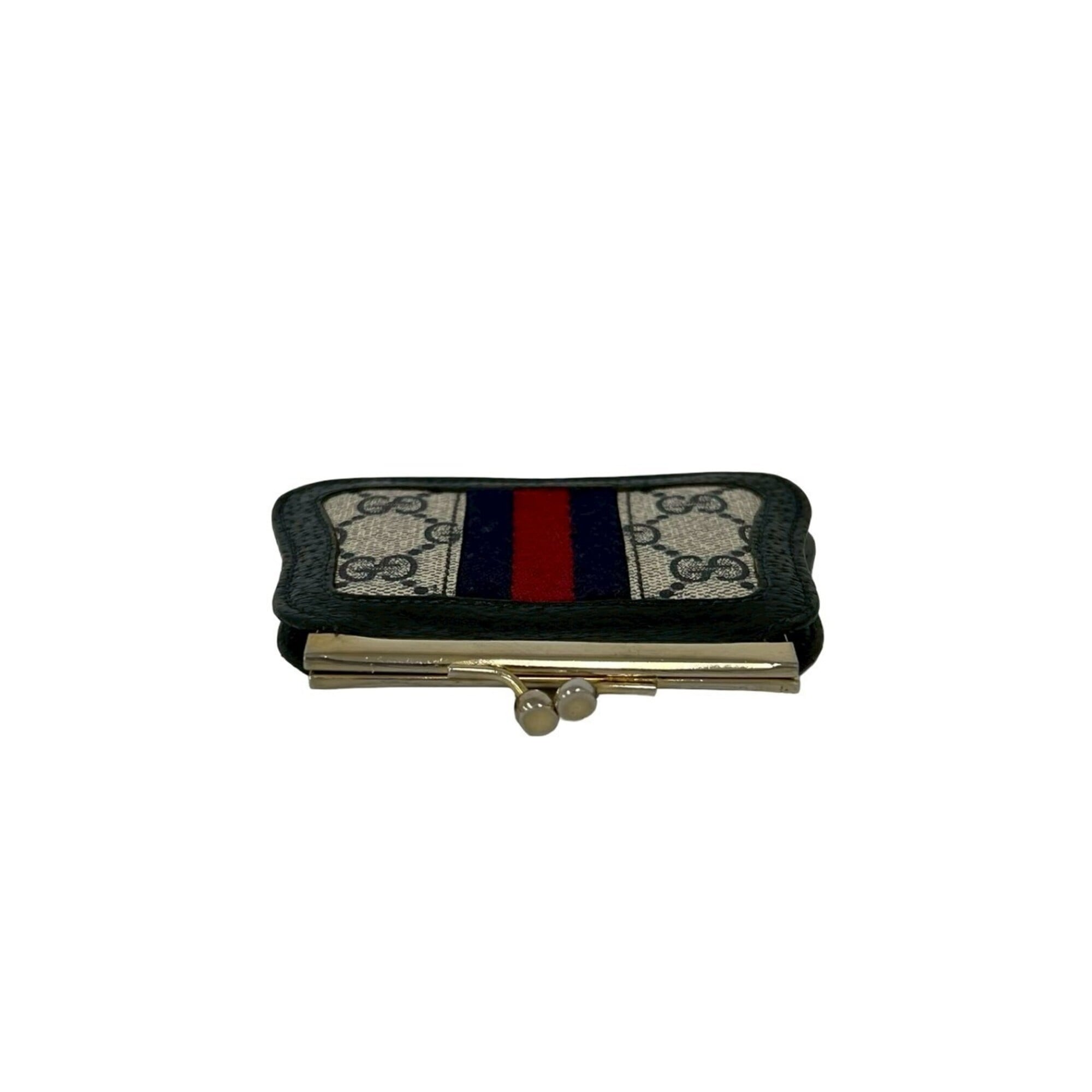 Gucci Navy Red Color Pvc Leather Coin Purse/Coin Case (Pre-Owned)