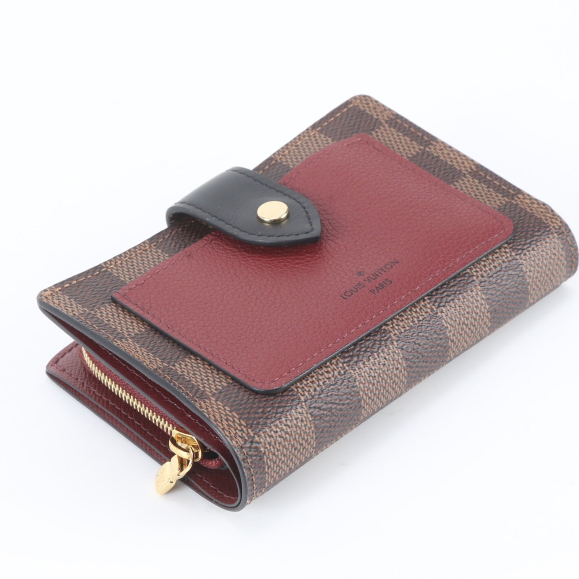 Louis Vuitton Bordeaux Leather Coated Canvas Wallet (Bi-Fold) (Pre-Owned)