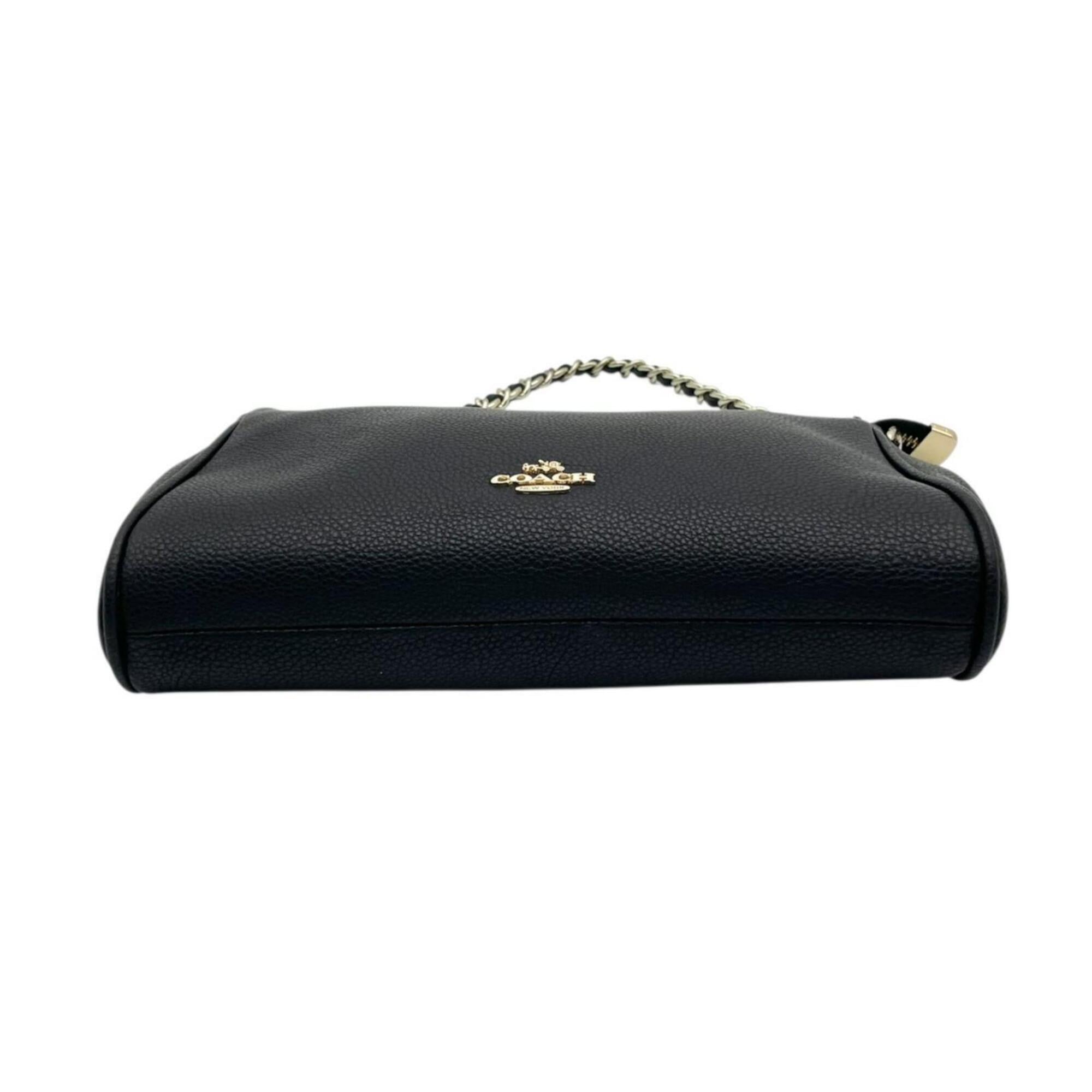 Coach Black Leather Handbag Shoulder Bag (Pre-Owned)
