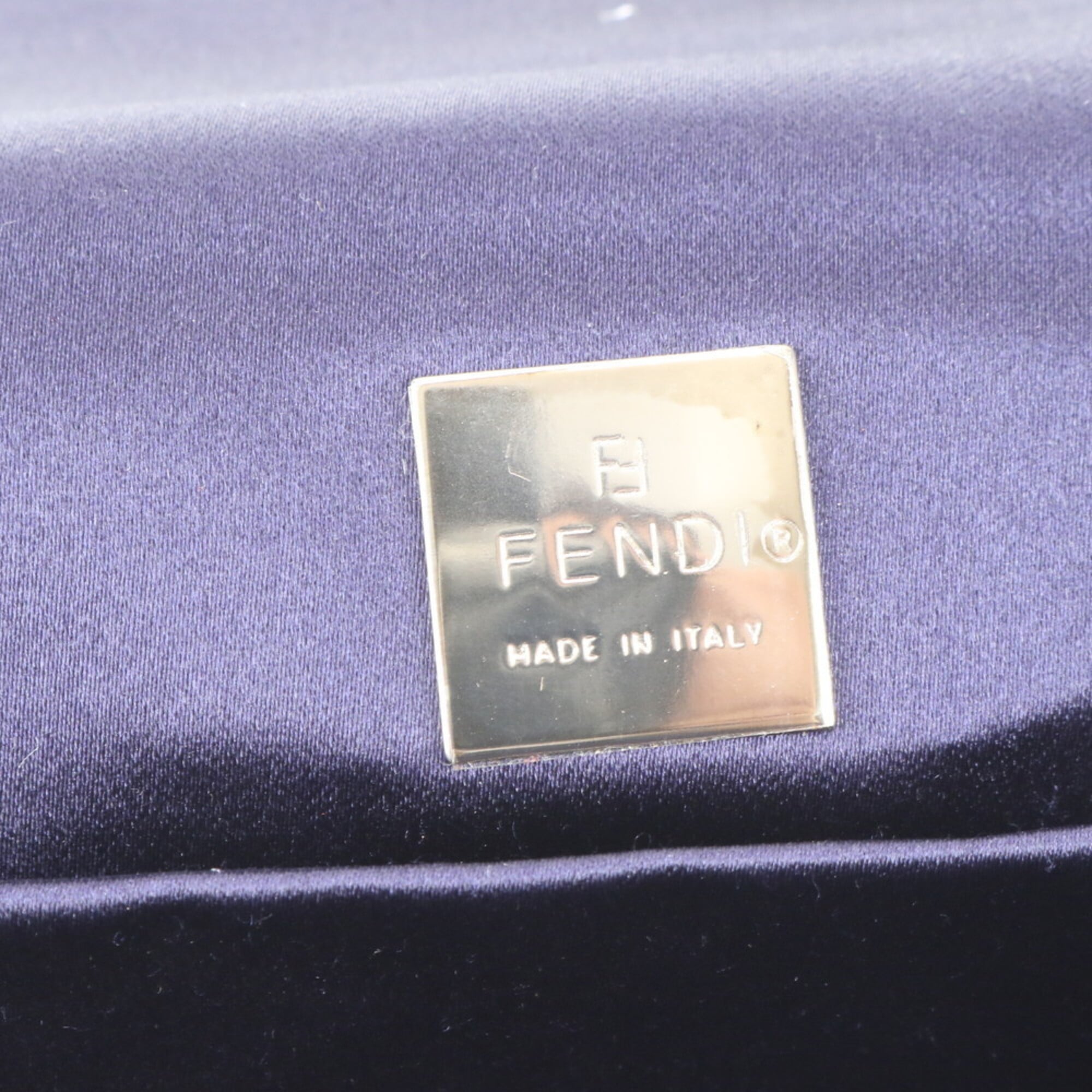 Fendi Gray Navy Leather Canvas Shoulder Bag Tote Bag (Pre-Owned)